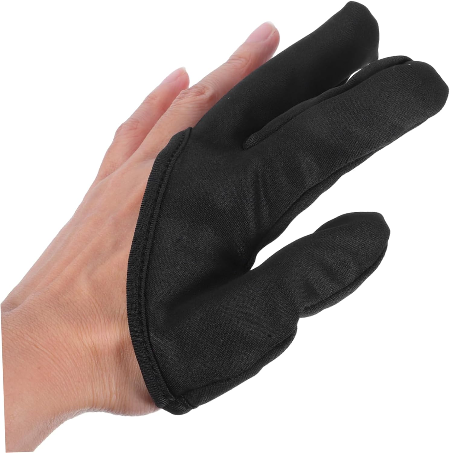 CIYODO Black Heat Resistant Three Finger Gloves for Curling Wand and Hair Straighteners Thermal Protection for Hair Styling Salons and Barbershops Durable and Flexible Design image number 2