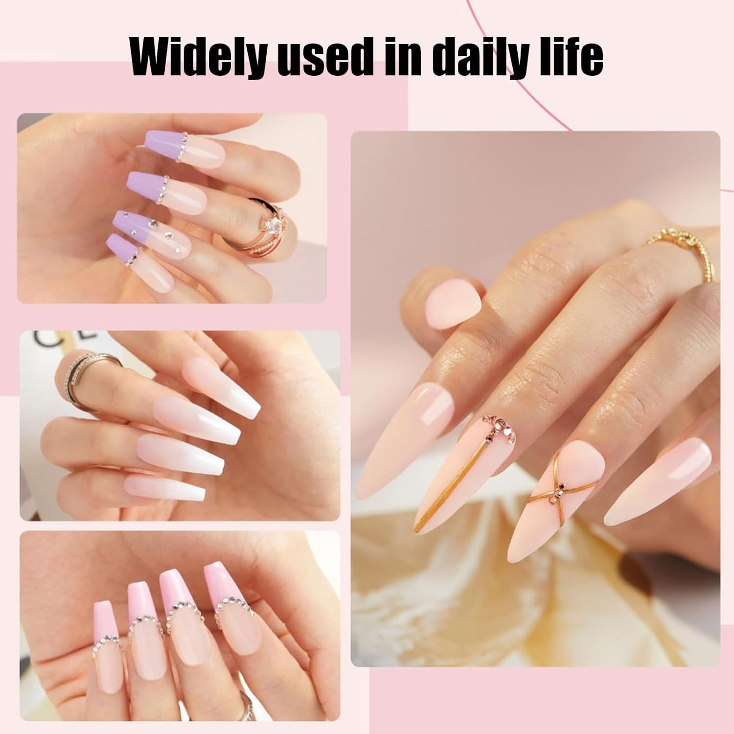 Professional Acrylic Nail Brush Set 3Pcs (8/10/14) - Nail Tools for Acrylic Powder Application, 3D Carving & Nail Art Extension - Essential Nail Tech Supplies for Home Manicure image number 2