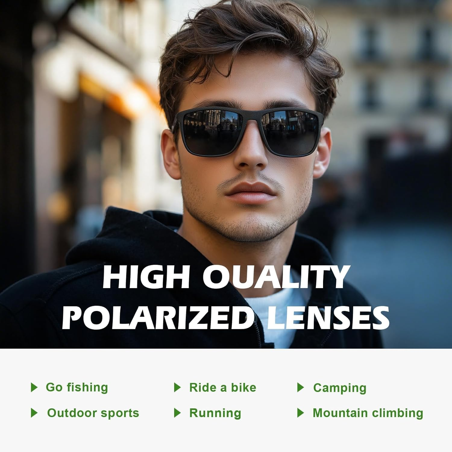Fanshen Polarized Sports Sunglasses for Men, UV Protection Lightweight Sun Glasses for Driving Fishing Golf Cycling image number 4