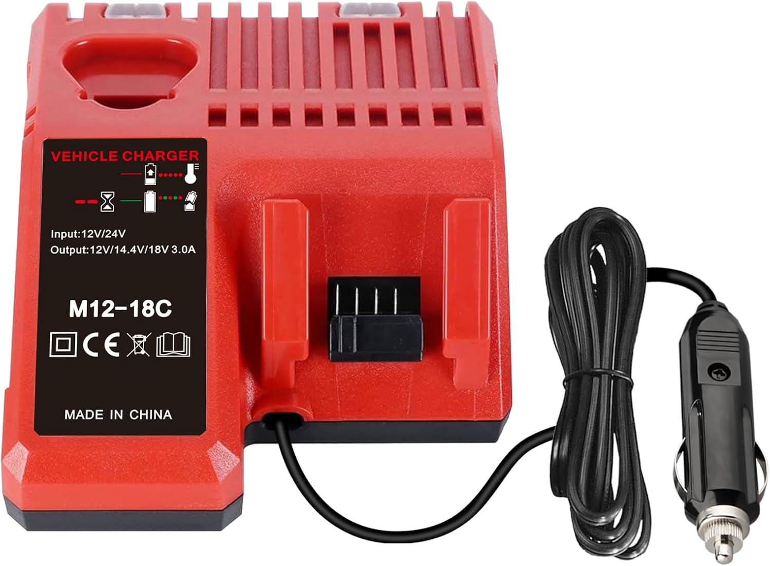 For Milwaukee Vehicle/Car Charger 48-59-1810 for M12/12V for M18 18V Battery Charger for 48-11-2401, 48-11-2402, C12 B, C12 BX, M12, M14,M18B, M18B4, M18BX image number 1