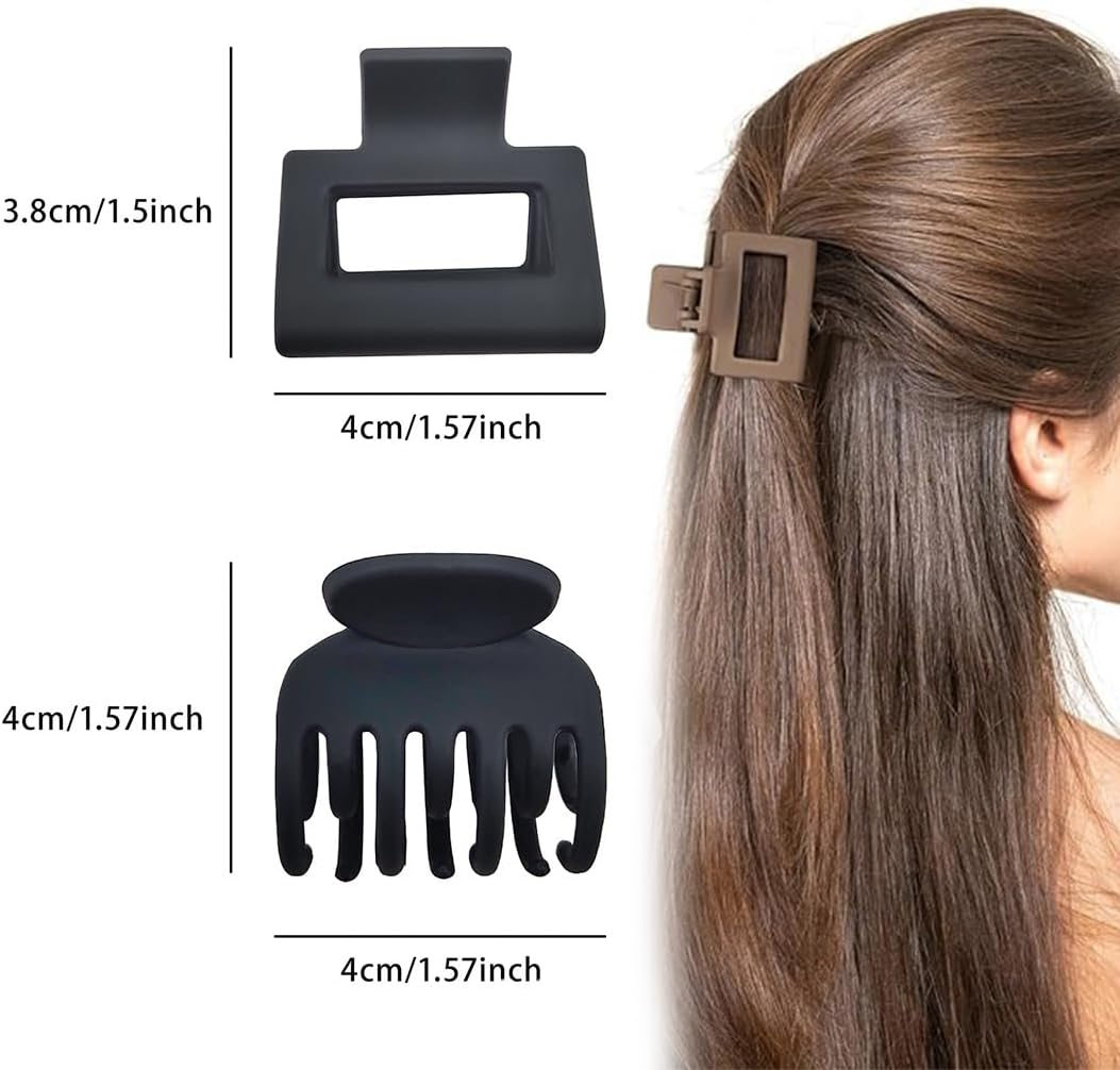XUZOPIM Pack of 6 Hair Clips Medium Size Hair Clips Small Matte Hair Clip Non-Slip Hair Gripper Clips with Double Row Teeth for Women Girls Thick Thin Hair Styling Accessories image number 4