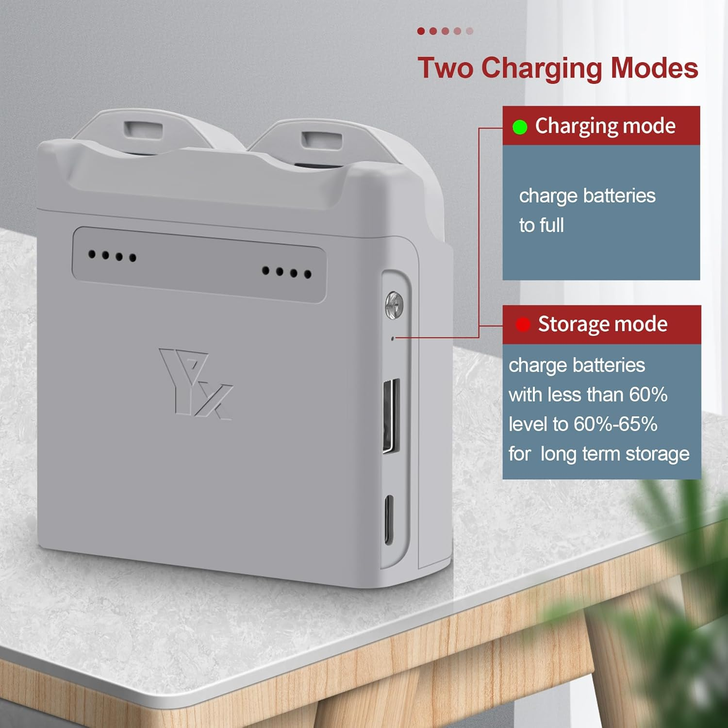 Parallel Charger with Storage Charge for DJI Neo Battery, Two-Way Charging Hub,Fast Charge Two Batteries Drone Accessories image number 2
