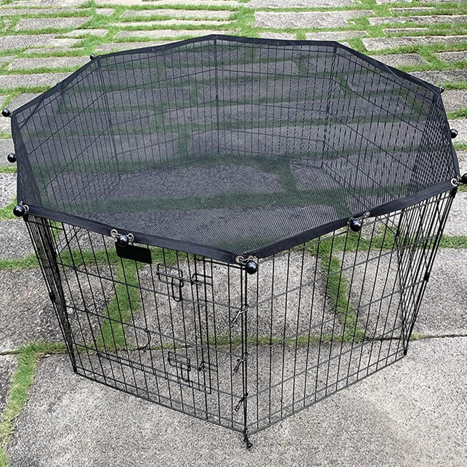 Playpen Cover for Pets - Canine Play Area Protector, Dog Playpen Cover Sun/Rain Proof Top Cover | Playpen Cover Fits 8 Panels Dog Pen for Outdoor and Indoor, Escape-Proof and Sunshade Shield Protector image number 5