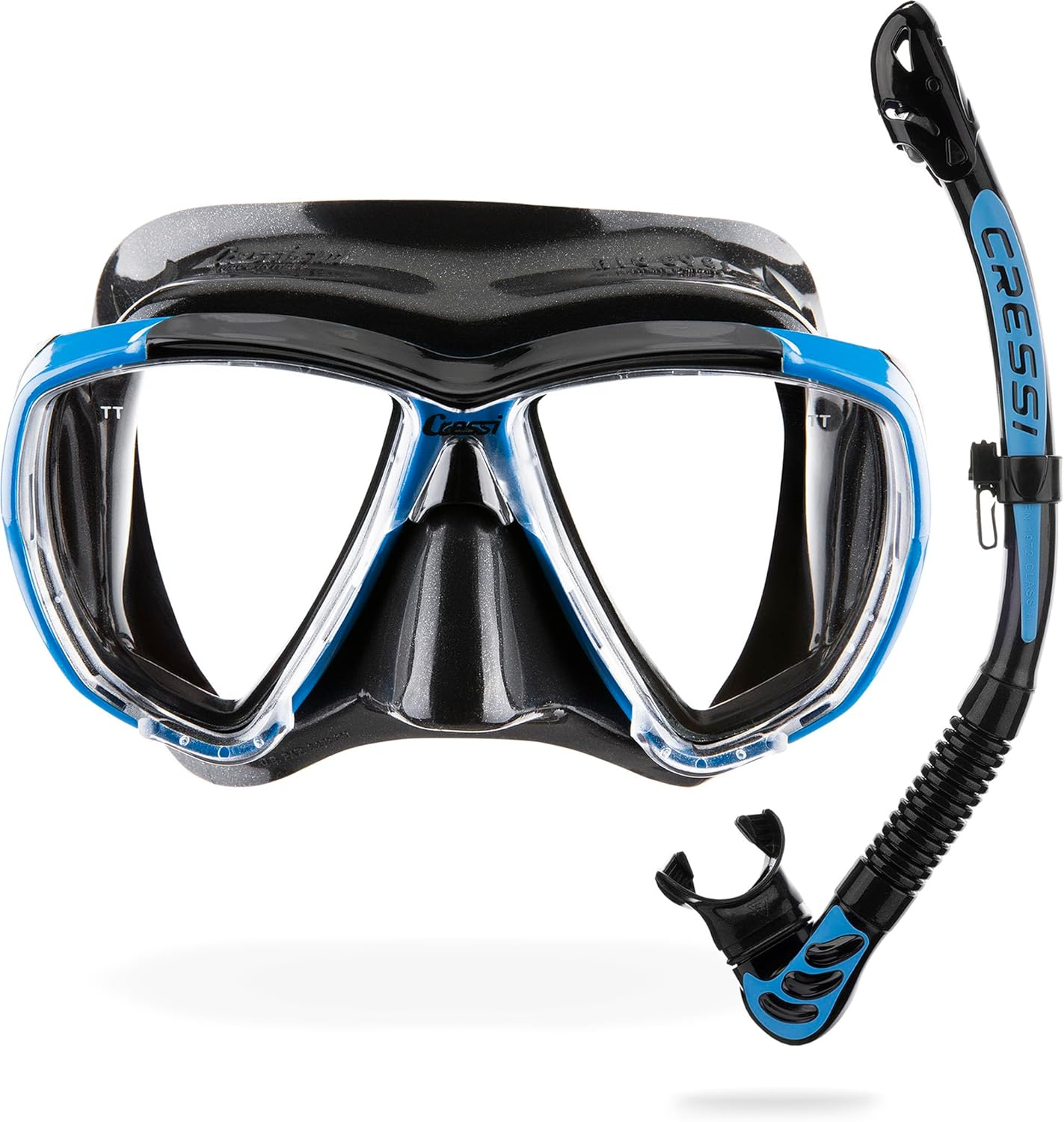 CRESSI Combo Big Eyes+Alpha U.D. - Unisex Mask Extraordinary Visibility Big Eyes and Dry Snorkel Alpha U.D. Ideal for Diving, Snorkelling, One Size