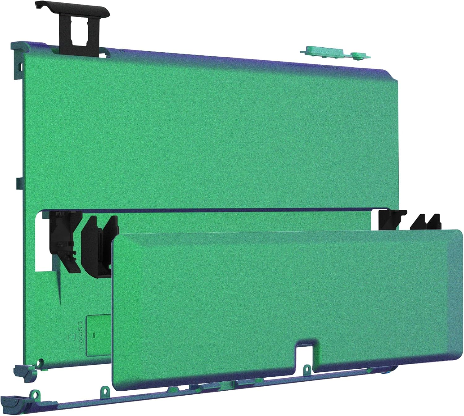 Extremerate DIY Console Back Plate Chameleon Green Purple Replacement Housing Shell Case with Kickstand for Nintendo Switch OLED Handheld Console &ndash; Console and Joycon Without - Chameleon Green Purple image number 6