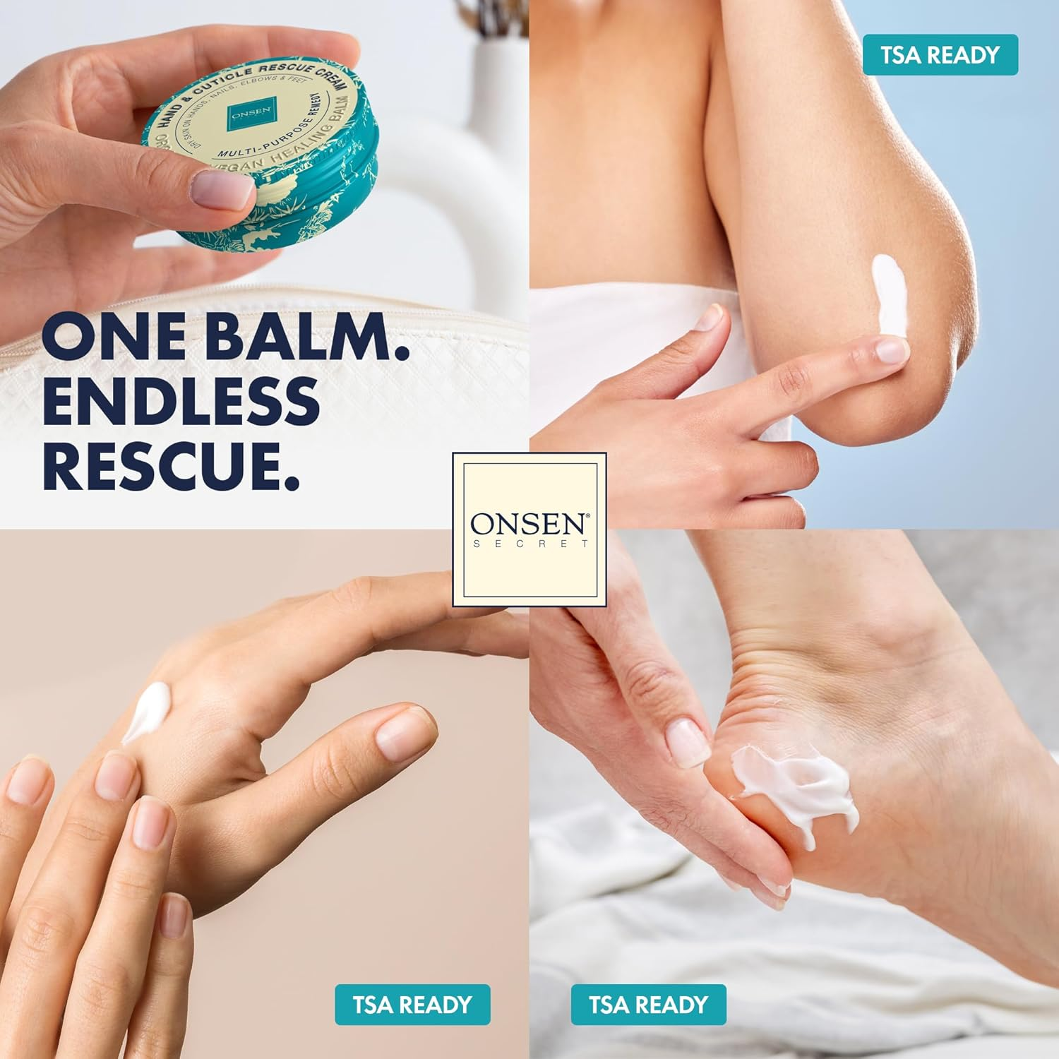 Onsen Hand & Cuticle Rescue Cream | Organic Nail Strengthener & Balm | Dry, Cracked Hands, Elbows & Feet | Shea Butter, Tsubaki & Jojoba Oil | Nail Repair & Growth, Vegan &ndash; 1 Pack (26Ml) image number 3