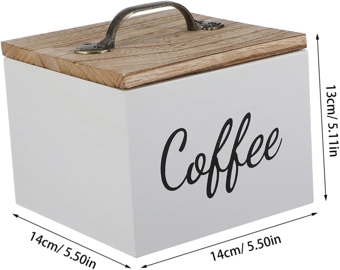 SECFOU Wooden Coffee Capsule Storage Box Holder Lid for Capsules for Kitchen Organization and Home Coffee Pod Storage image number 1