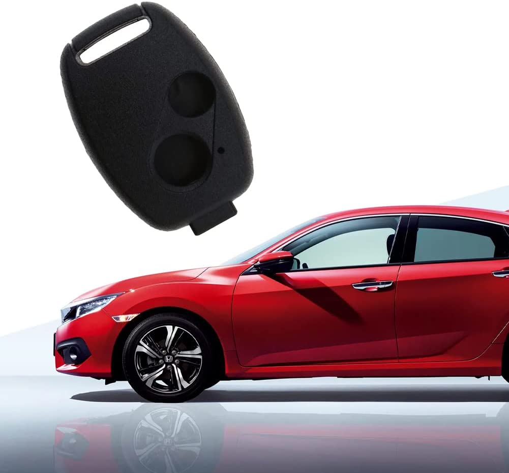 Geli Black 2-Button Empty Remote Key Fob Case Cover with Screwdriver Compatible with Jazz Compatible with Civic Compatible with Accord CRV FRV HRV image number 1