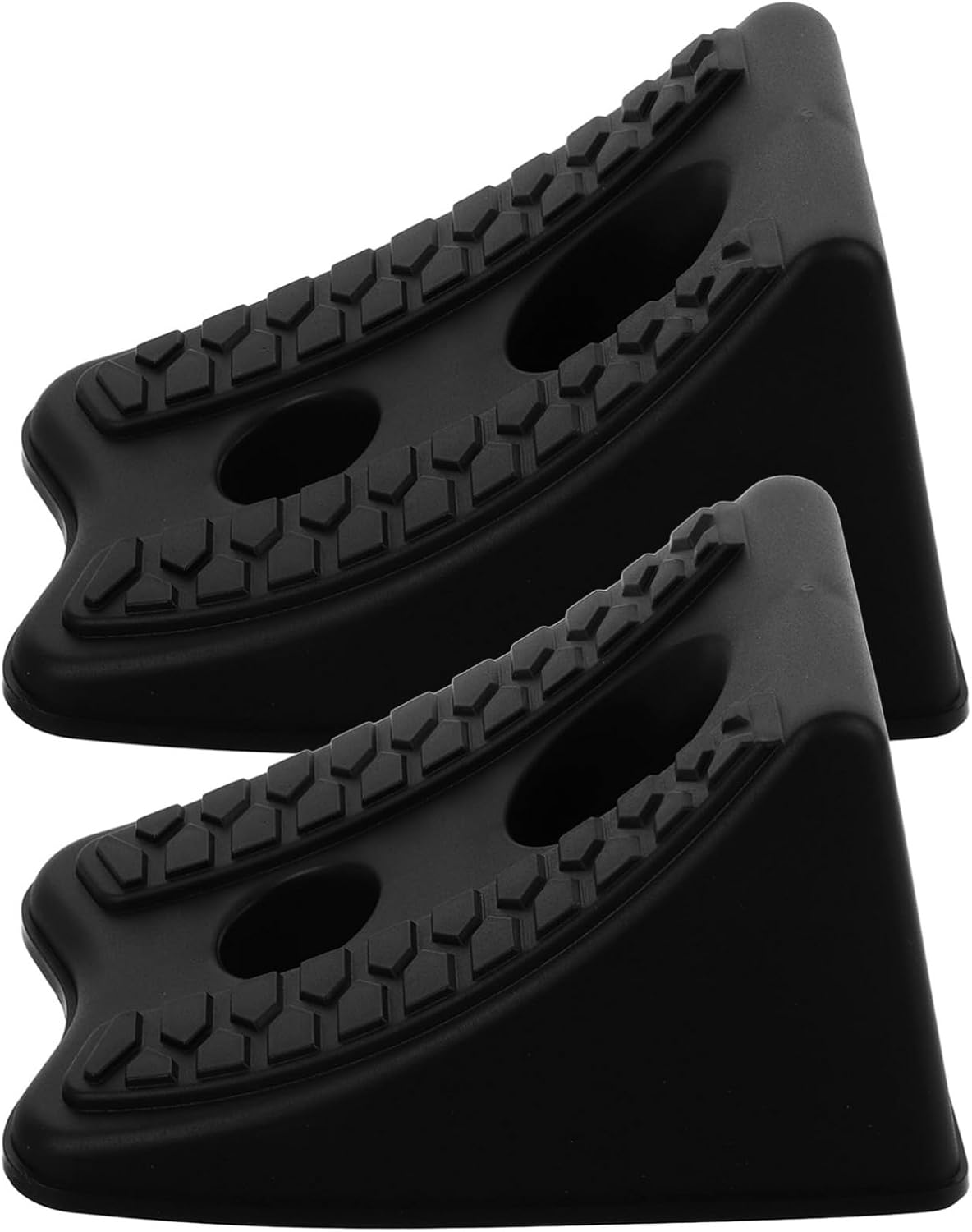 ULTECHNOVO Heavy Duty Car Wheel Chock with Textured Grip Compact Car Stop Block for Secure Parking Suitable for Cars Trucks Trailers and Motorcycles 7.9X5.1X9.1 Inches