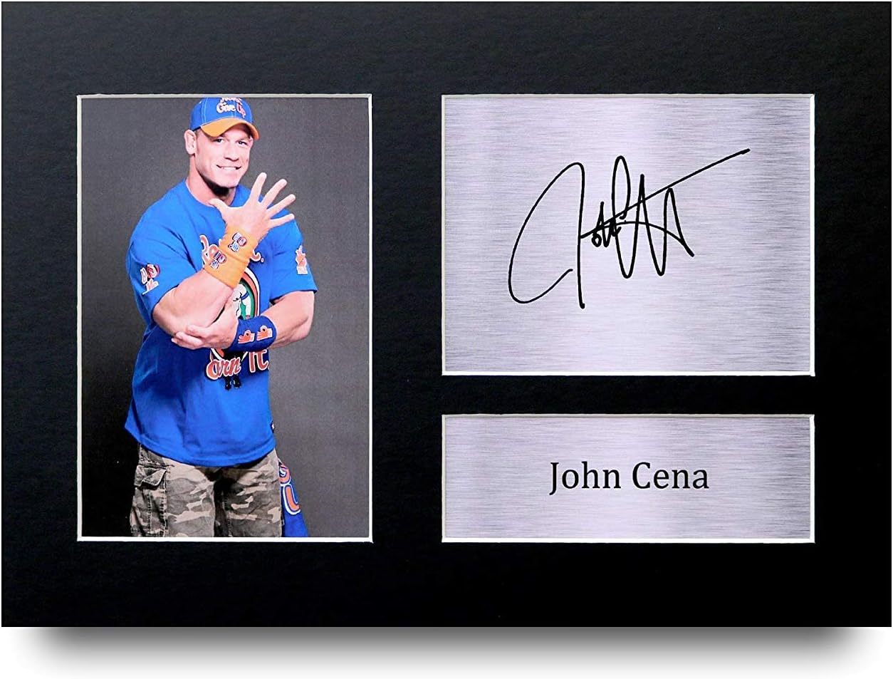 HWC Trading FR A3 John Cena Wrestling Gifts Printed Signed Autograph Picture for WWE & WWF Memorabilia Fans - A3 Framed