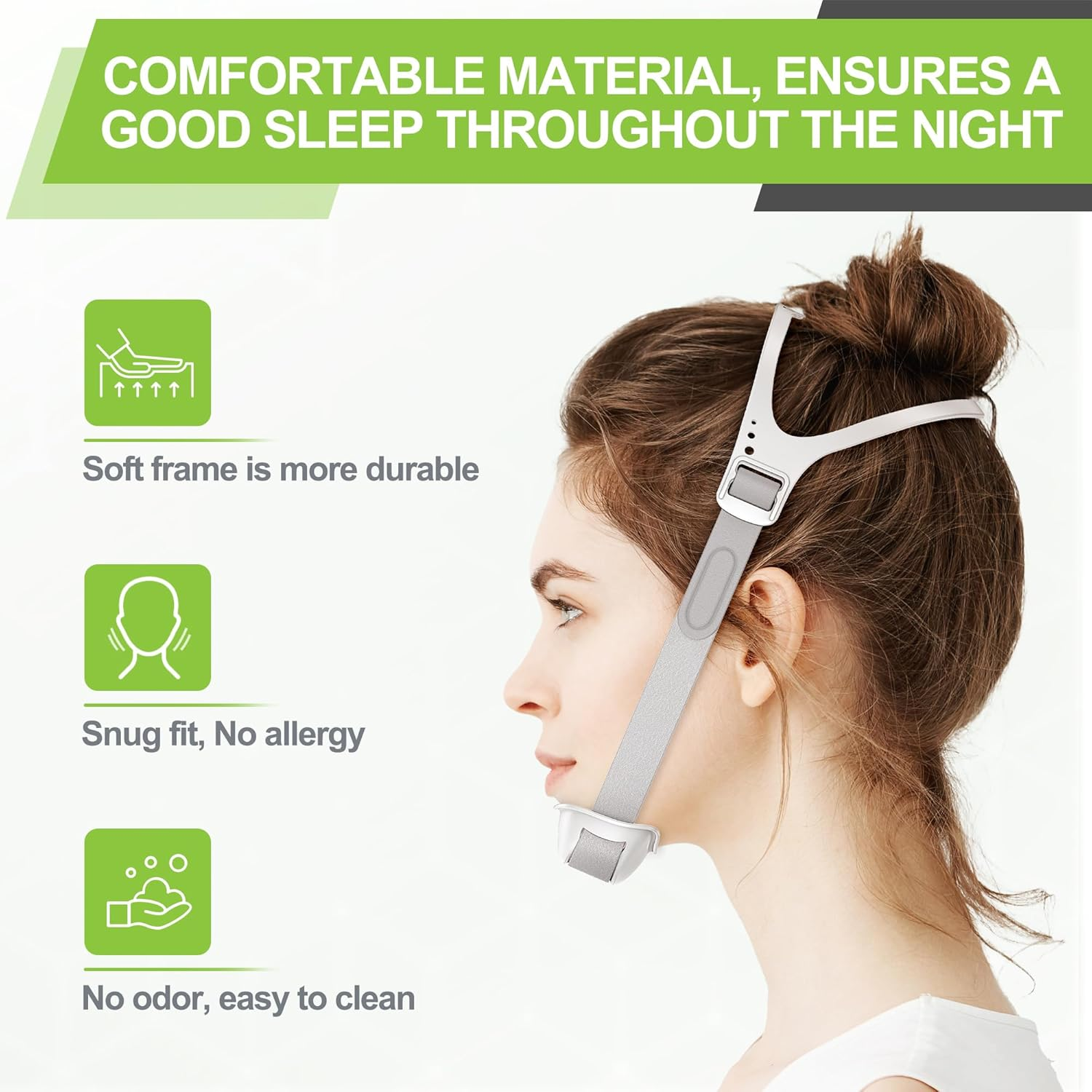 2 PCS Chin Strap for Sleeping and Mouth Breathers - Chin Straps for Men and Women, Jaw Strap to Reduce Air Loss, Instant Mouth-Snoring Relief, Great Value Supplies by Airsmart. image number 4