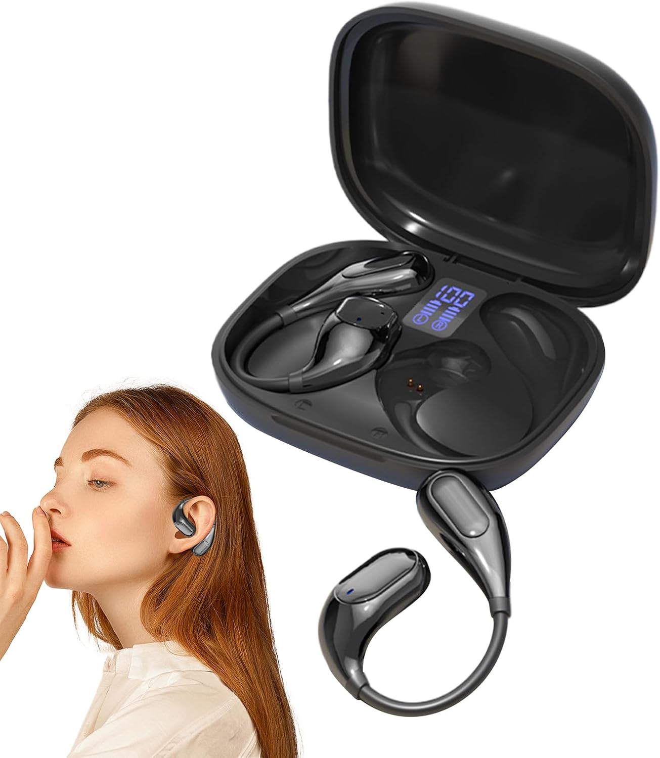 Wireless Headphones - Sports over Ear Earbuds,Long Playtime Earphone for Motorcycle Airplane Cycling Workout Game Travel Running Gym image number 5