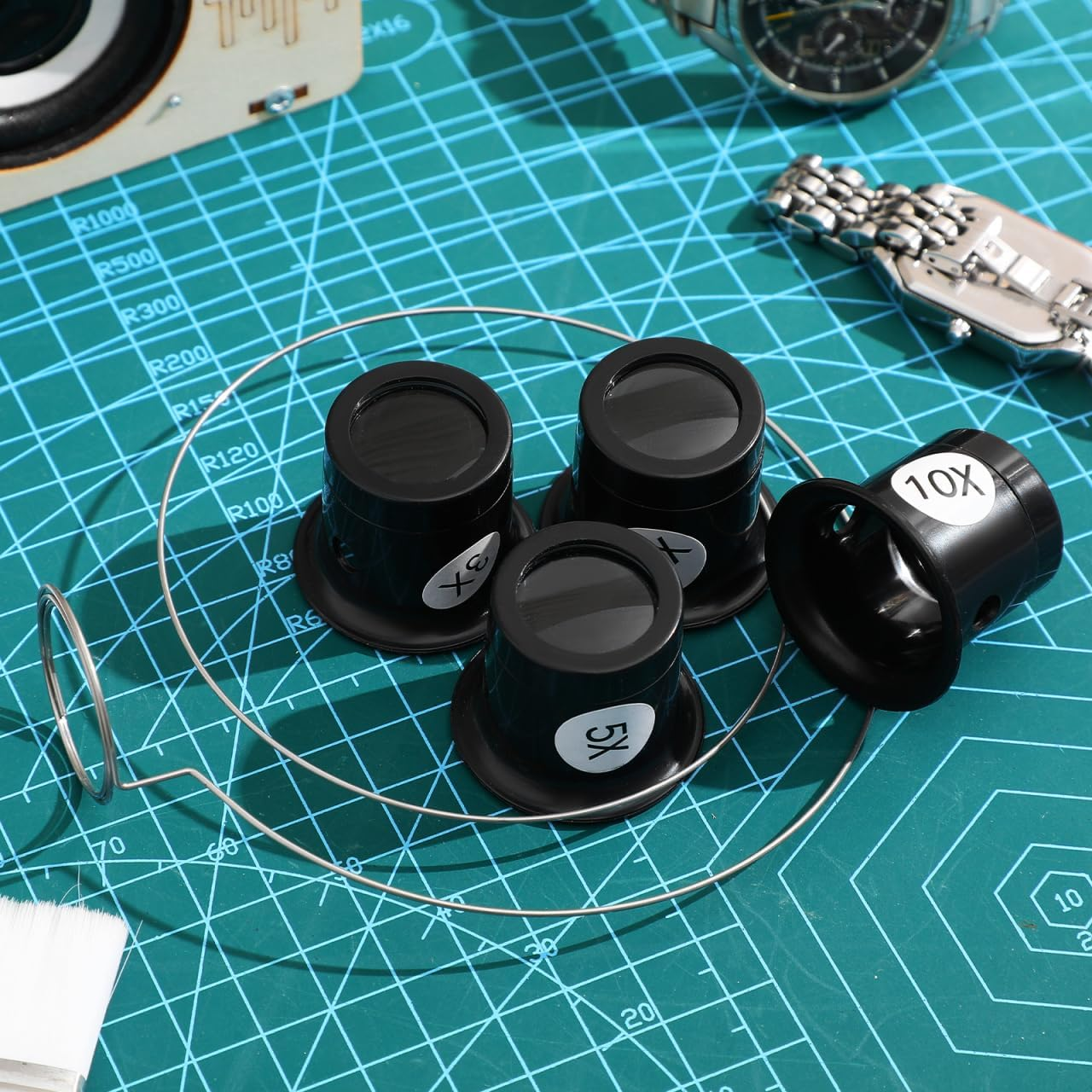 Garneck 1Set Jewelry Magnifying Loupe Headband Tool for Watch Repair Portable Magnifying Glass with Removable Steel Wire Straps for Precision Work for Inspecting Watches and Delicate Components image number 5