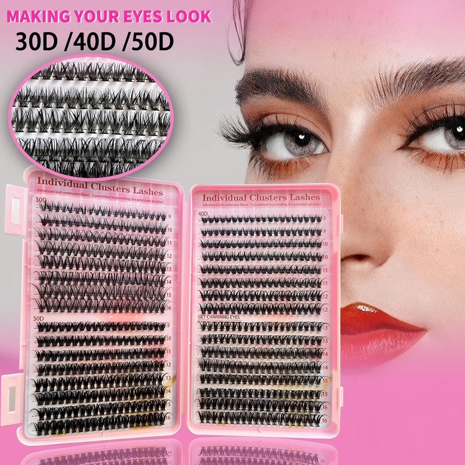 AYOCULTURE Lash Clusters for Natural Look - DIY Eyelash Extensions Kit with 30D 40D 50D, 32 Rows, 640Pcs image number 1