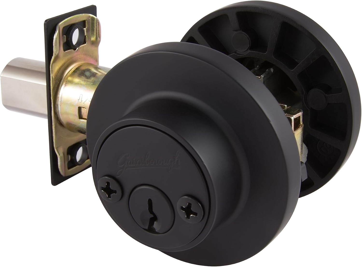 Gainsborough Tradepro Cass round Double Cylinder Deadbolt Lock, Matt Black