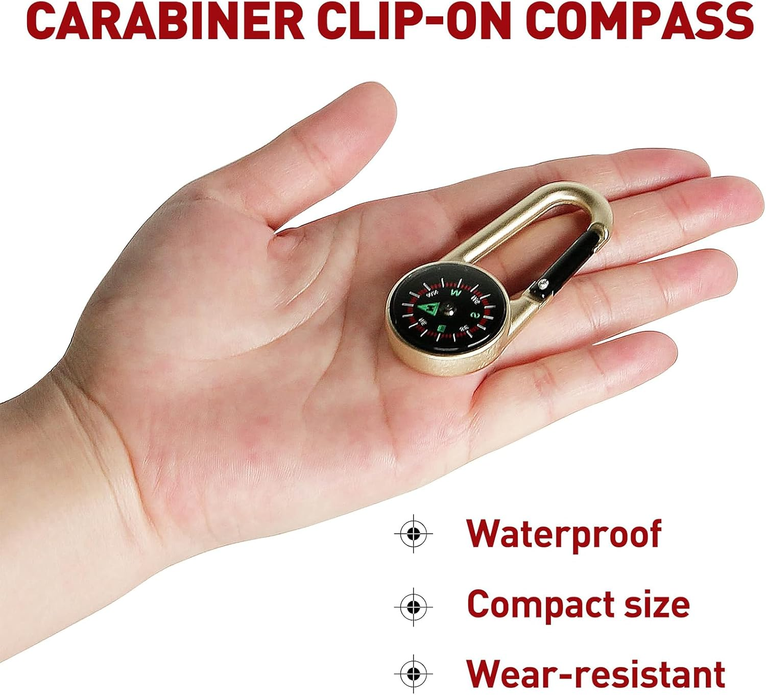 3PCS Compass Keychains, Colorful Carabiner, Waterproof Pocket Compass, for Outdoor Camping, Sport Hiking, Navigation, Kids Hiking image number 1