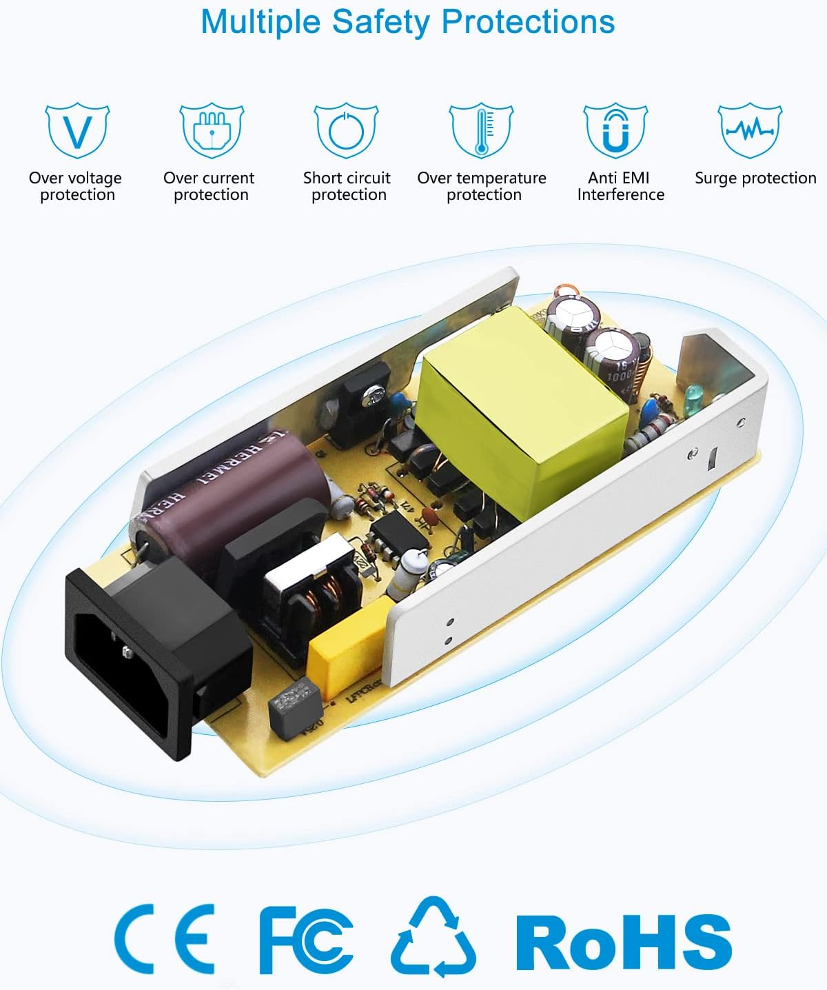 ALITOVE Power Supply 5V 15A AC/DC Adapter 5V Power Supply 75W Transformer Converter 5.5 X 2.5Mm Plug LED Power Supply DC 5V AC 100V-240V for WS2811 2801 WS2812B LED Strip Pixel Light CCTV Camera image number 1