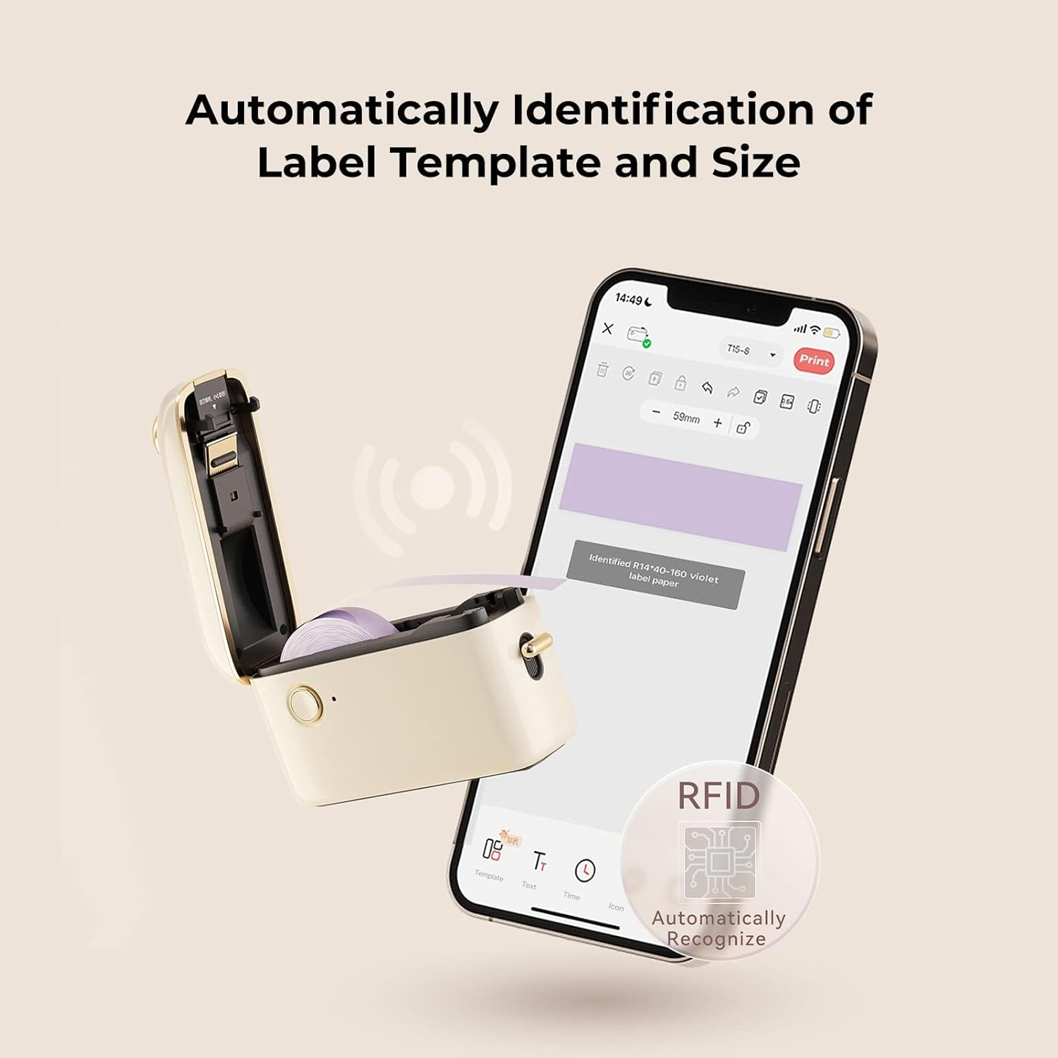 NIIMBOT H1S Label Maker Machine with Tape, Portable Rechargeable Thermal Label Printer, Compatible with 9/12/15Mm Tape, Built-In Cutter, Mini Label Printer for Home School Office Organization image number 3