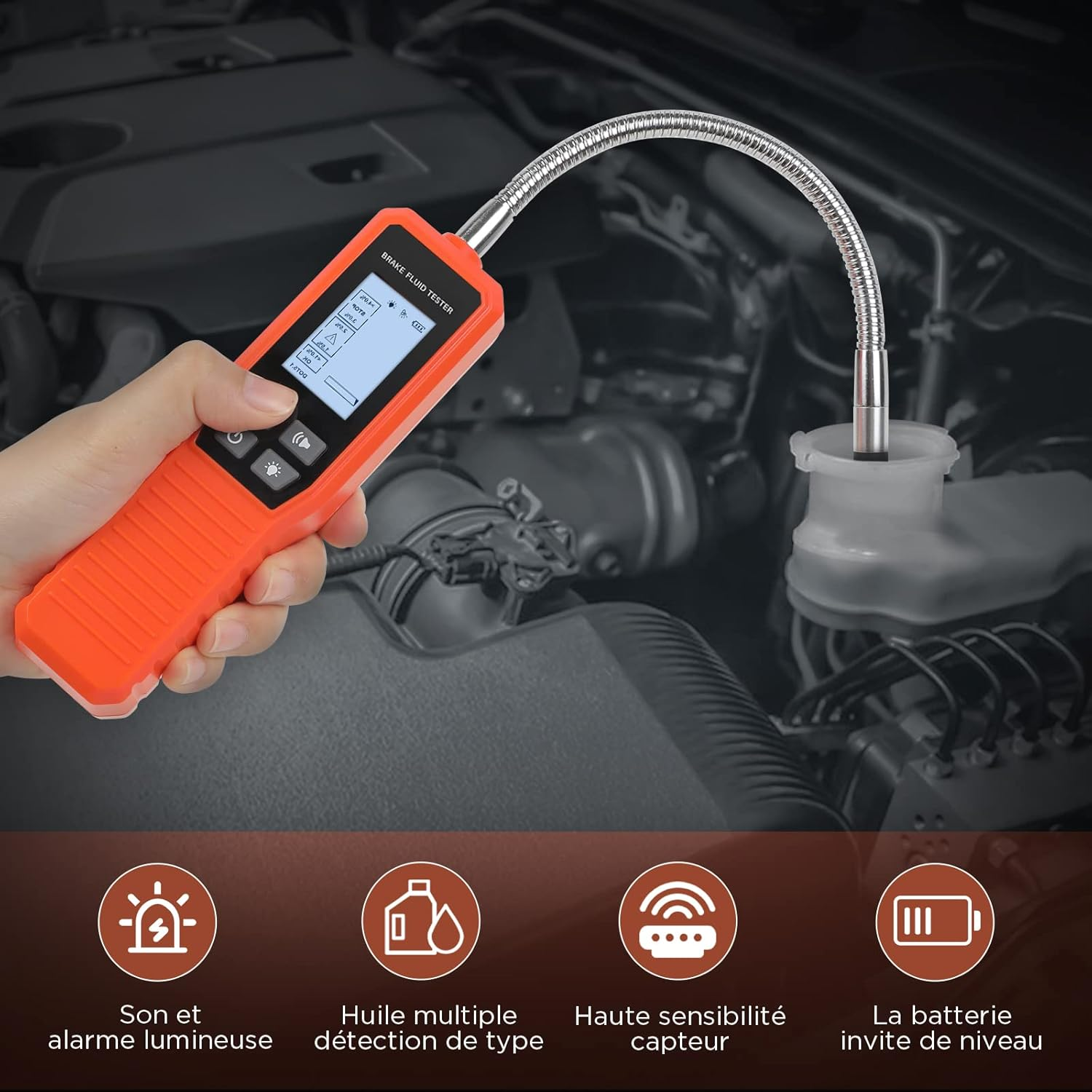 KAISAL Improved Brake Fluid Tester Suitable for Brake Fluids DOT3 DOT4 DOT5.1 Brake Fluid Tester with Acoustic and Optical Alarm Brake Fluid Tester image number 4