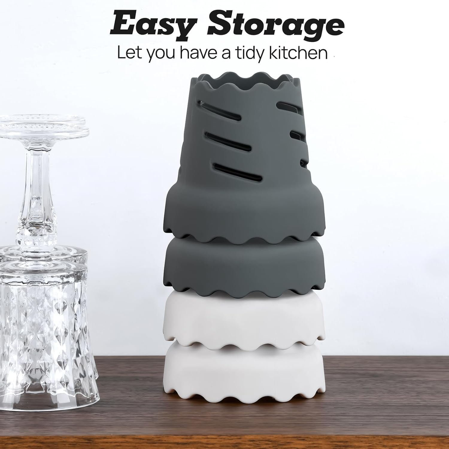 4 Pack Drying Rack for Water Bottles Silicone Bottle Drying Rack for Faster Drying Fits Hydroflask, Yeti, Simple Modern, Camelbak, Hydracy, Frostbuddy, and More (White and Grey)