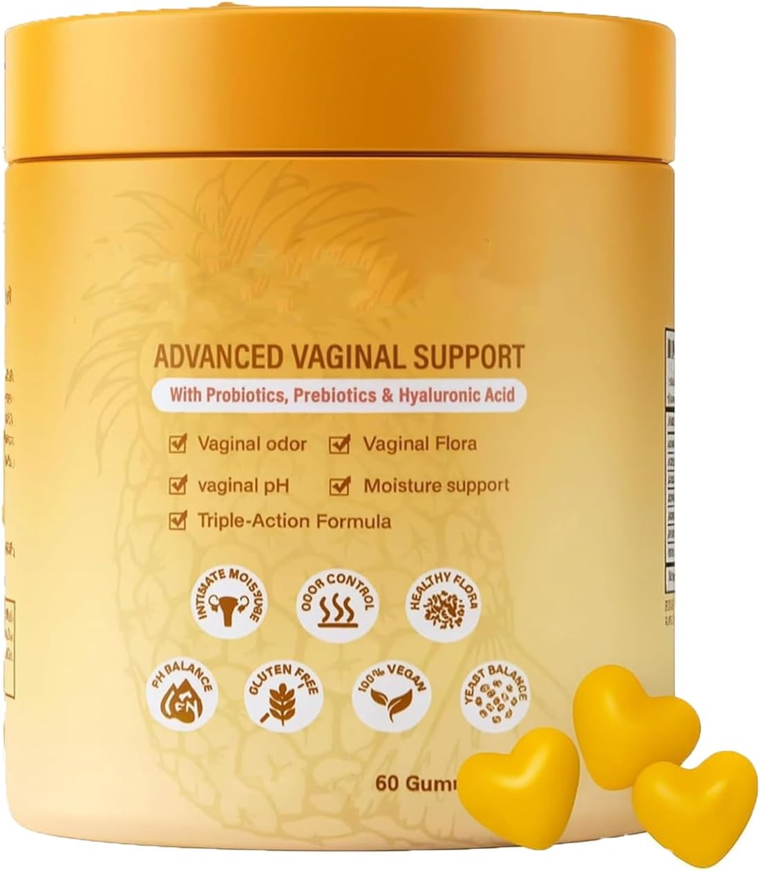 Women'S Probiotic Gummies for Vaginal Health,Ph Balance & Freshness, Berry Flavor, 60 Count,2Pcs