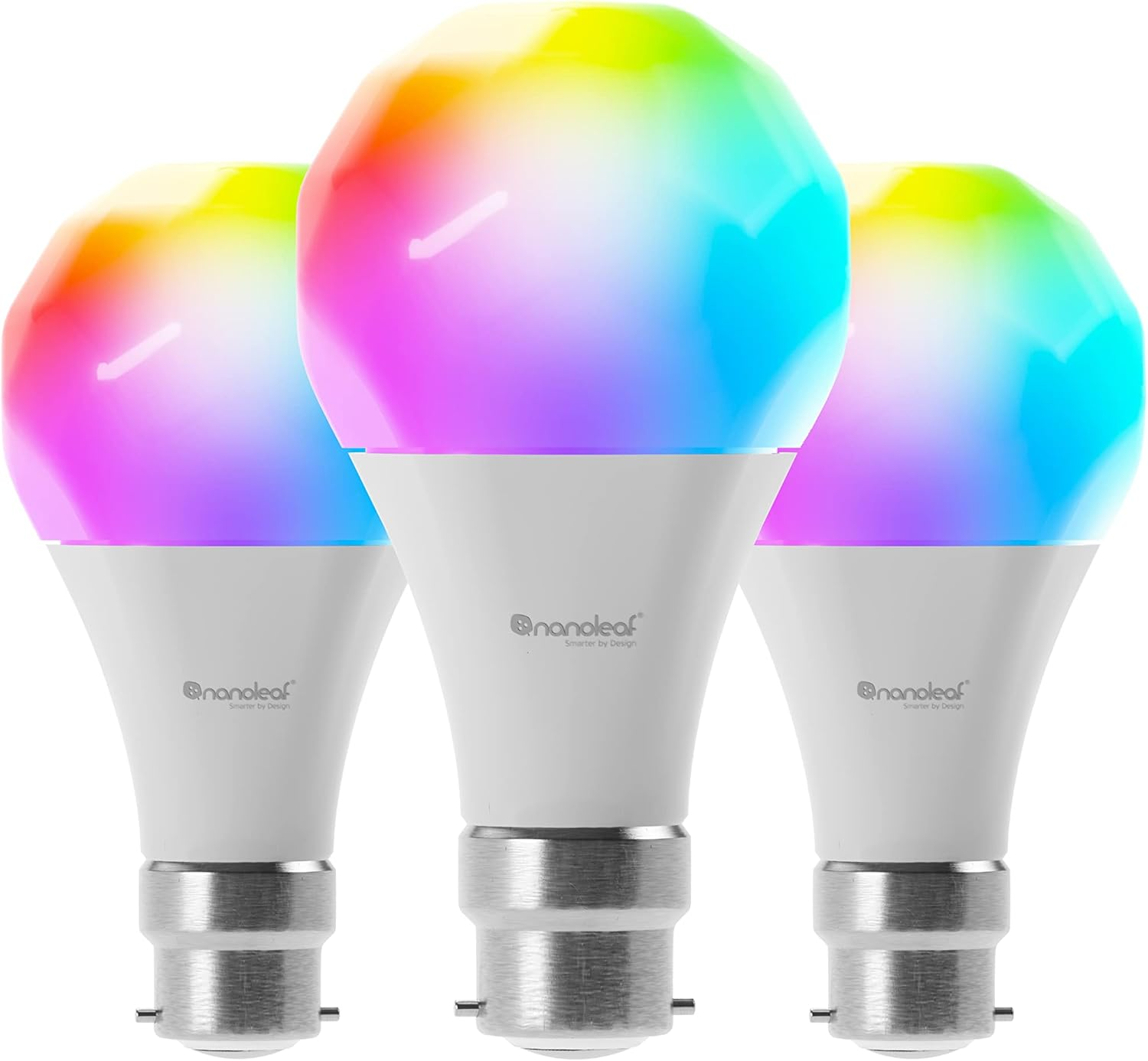 Nanoleaf Essentials B22 LED Bulbs, Pack of 3 RGBW Dimmable Smart Bulbs - Thread & Bluetooth Colour Changing Light Bulbs, Works with Google Assistant Apple Homekit, for Room Decor & Gaming image number 4