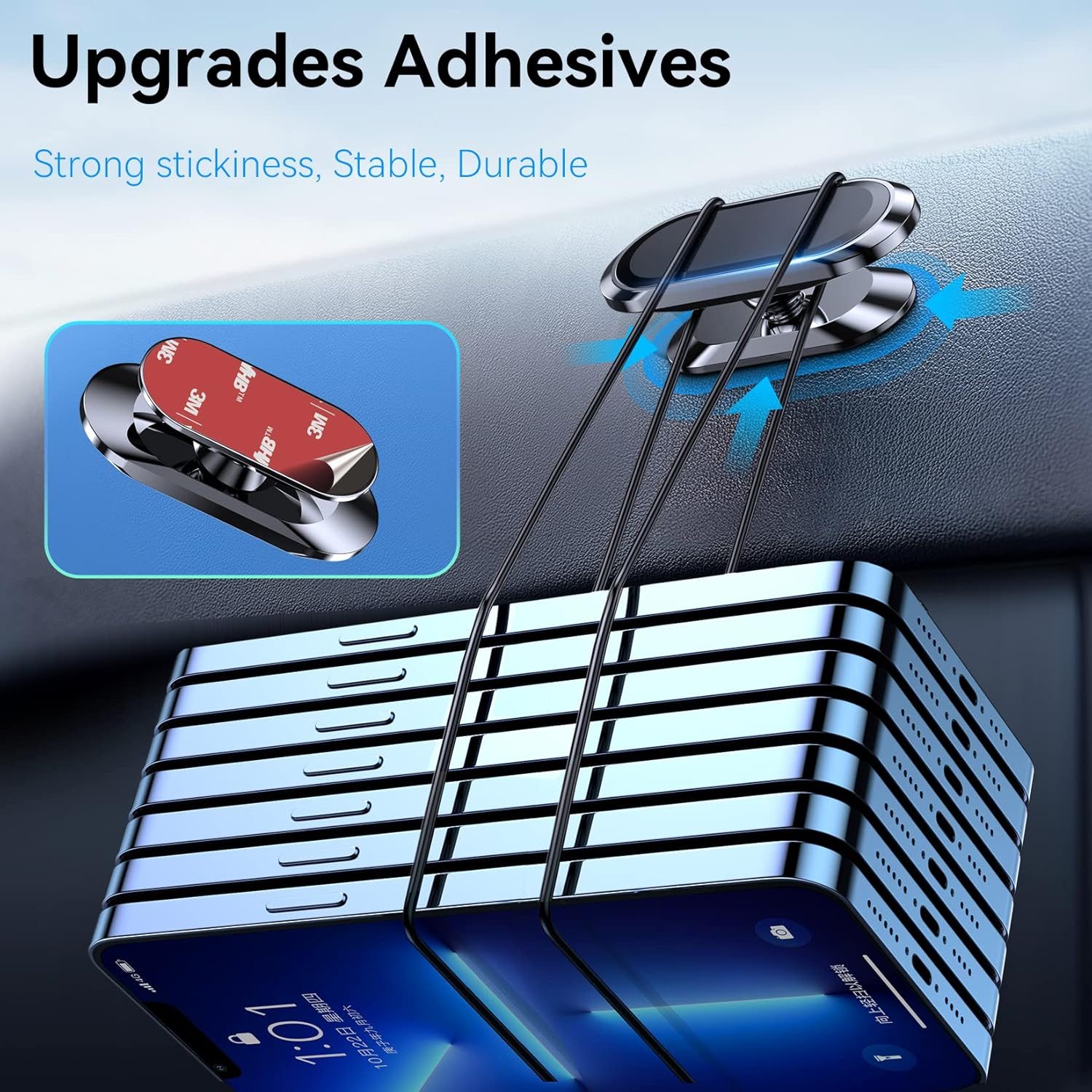 【2-Pack】 Magnetic Phone Holder for Car Dash【Strong Magnet】 Magnetic Car Phone Holder Mount 【4 Plate】 Phone Holders for Your Car Phone Mount for Car Dashboard Cell Phone Car Mount for Iphone Samsung image number 3