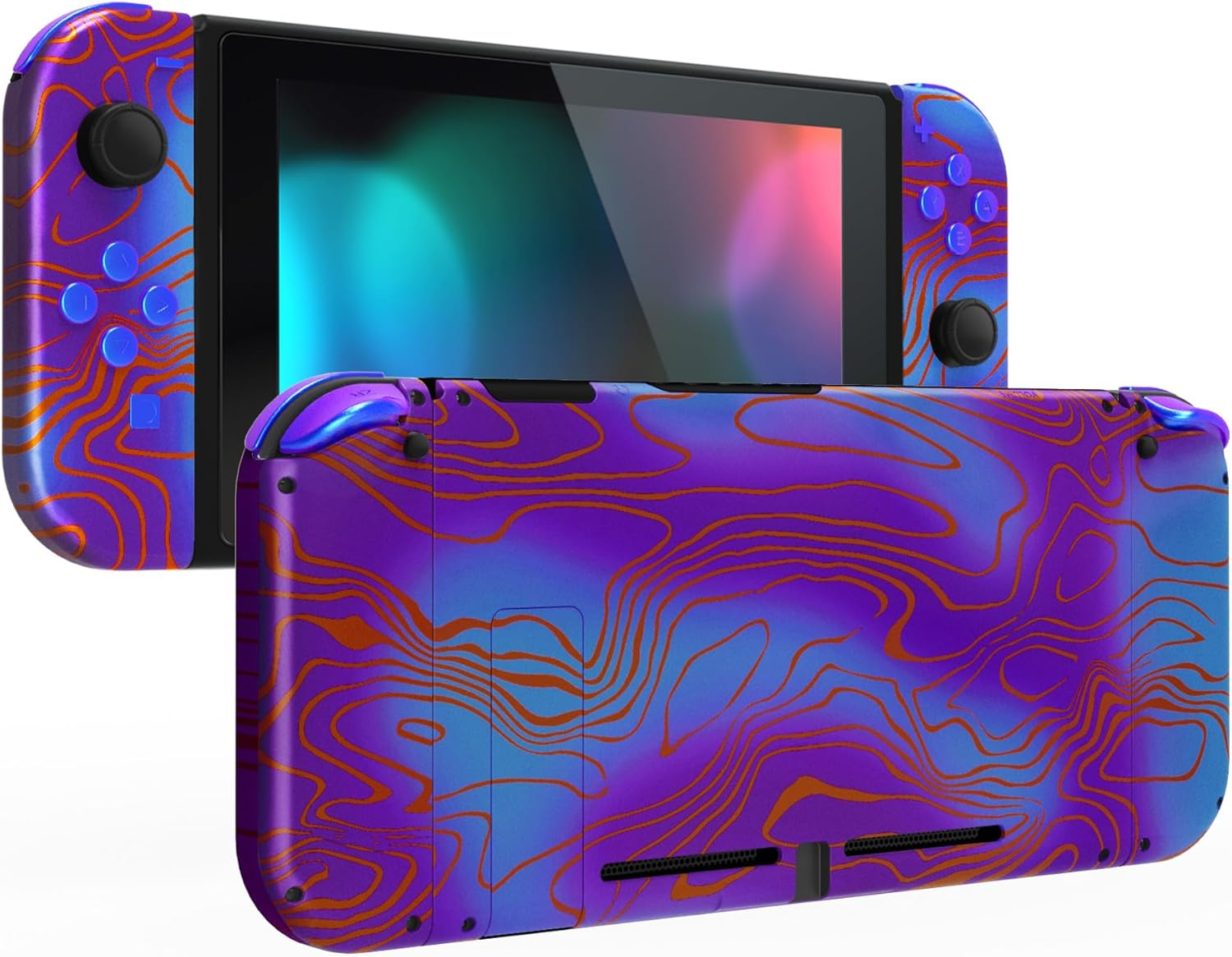 Extremerate DIY Replacement Shell Buttons for Nintendo Switch, Back Plate for Switch Console, Housing with Full Set Buttons for Joycon Handheld Controller - Damascuscamo