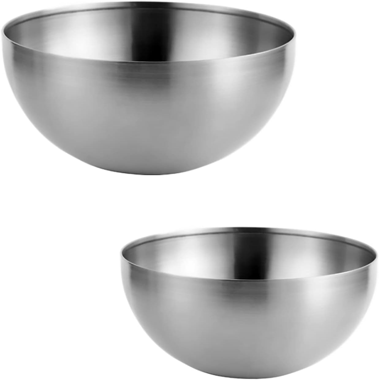 Dadamong Stainless Steel Salad Bowls, Mixing Bowls, Nesting Bowls, Snacks Bowls, Serving Bowls for Mixing, Cooking, Baking, Prepping, Set of 2, Small & Large - 5.9 & 7.9 Inch (Gold)