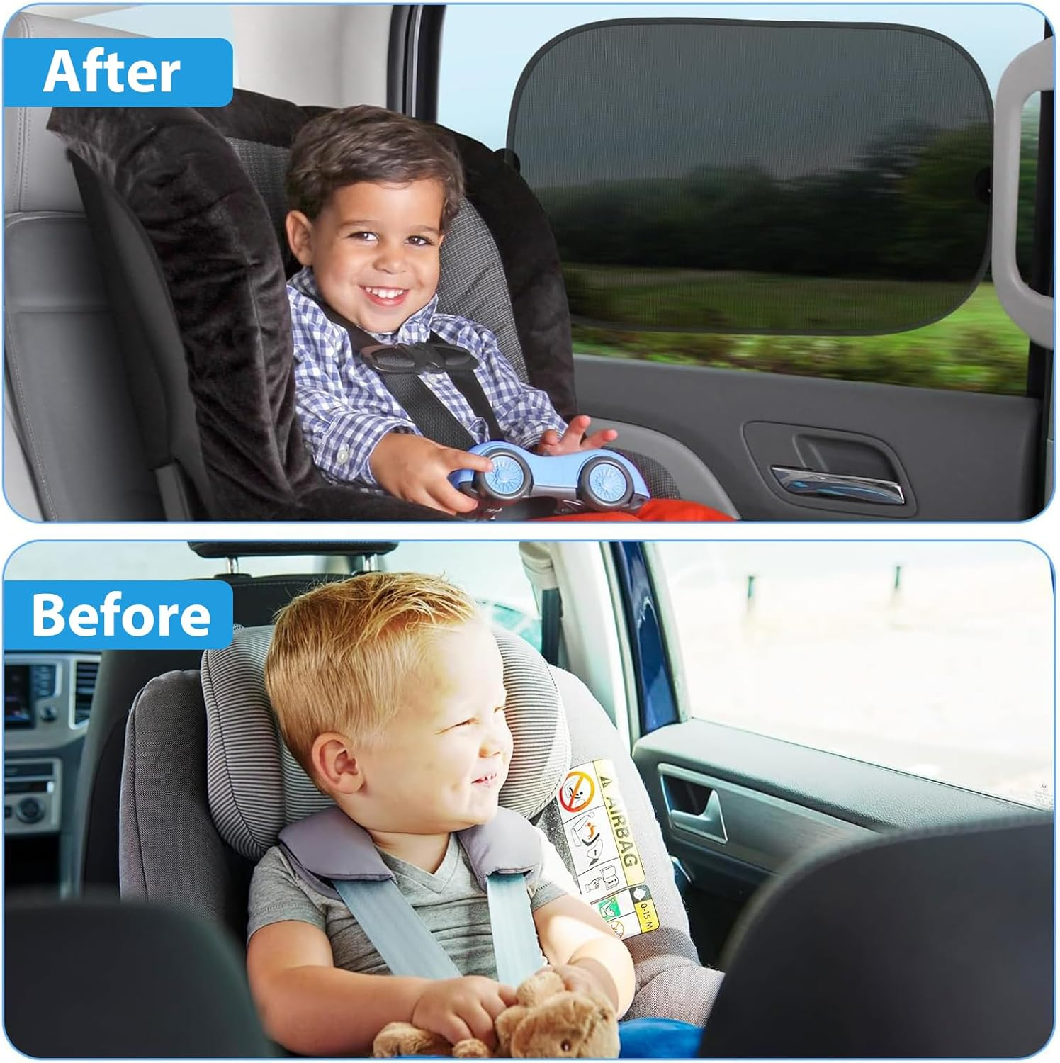 MAEZOE Suction Cup Car Sunshade Visor &ndash; Strong Hold, UV & Glare Protection, Adjustable Angle &ndash; Great for Daily Driving, Road Trips, Family Cars & Commuters