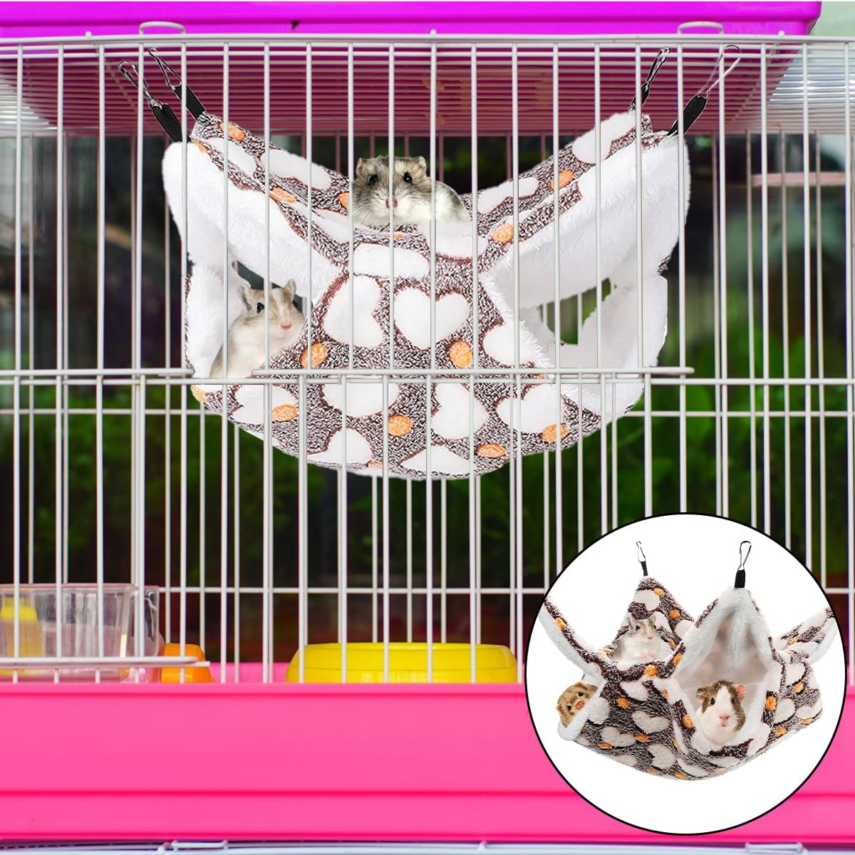 BEZANU Small Pet Cage Hammock, 1 PCS Small Pet Cage Accessories for Hamster, Squirrel, Rabbit (29Cm/11.41In) image number 3
