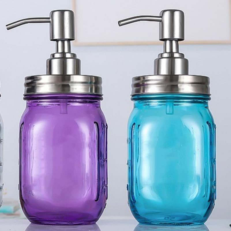 Alipis 4Pcs Soap Dispenser Pump Head Stainless Steel Mason Jar Pump Lid for 70Mm Jars Ideal for Kitchen and Bathroom Use Rust-Resistant and Easy to Operate image number 5