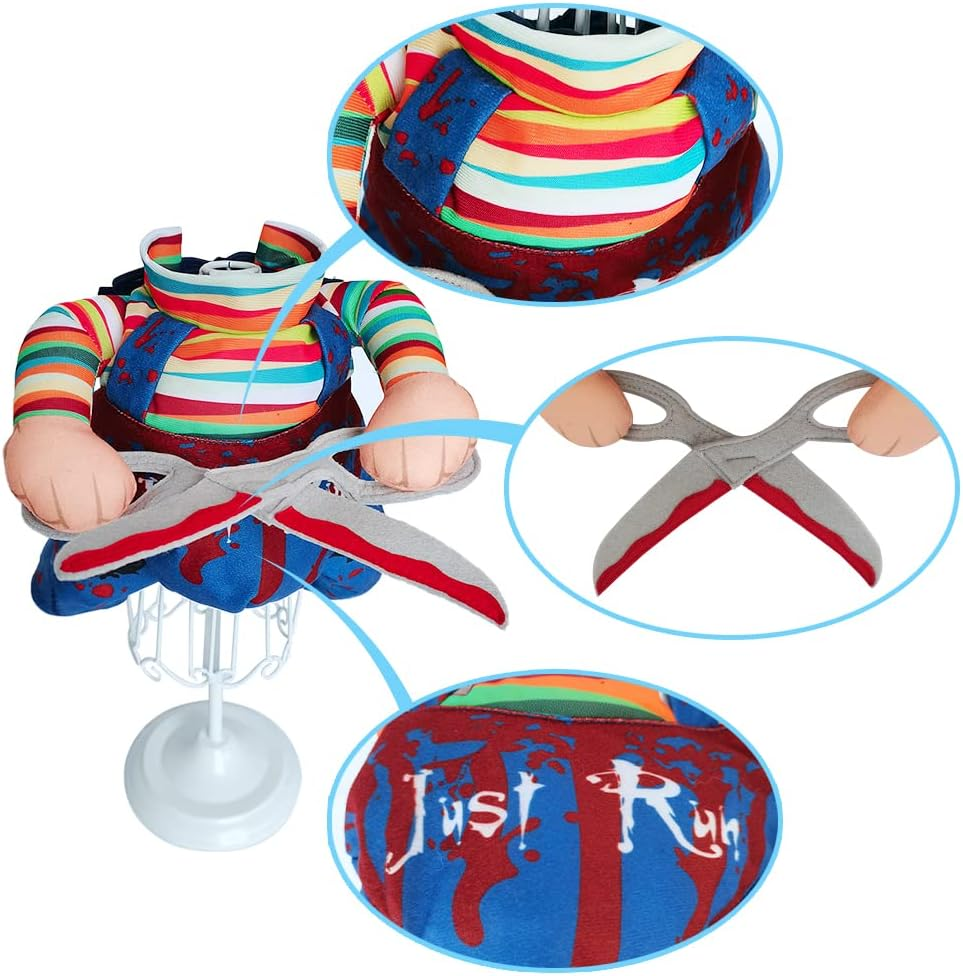 NACOCO Dog Halloween Scissors Style Doll Costume, Dog Outfit Pet Christmas Cosplay Adjustable Doll Funny Special Clothes Puppy Party Clothes for Small Dogs Cats (Small) image number 4