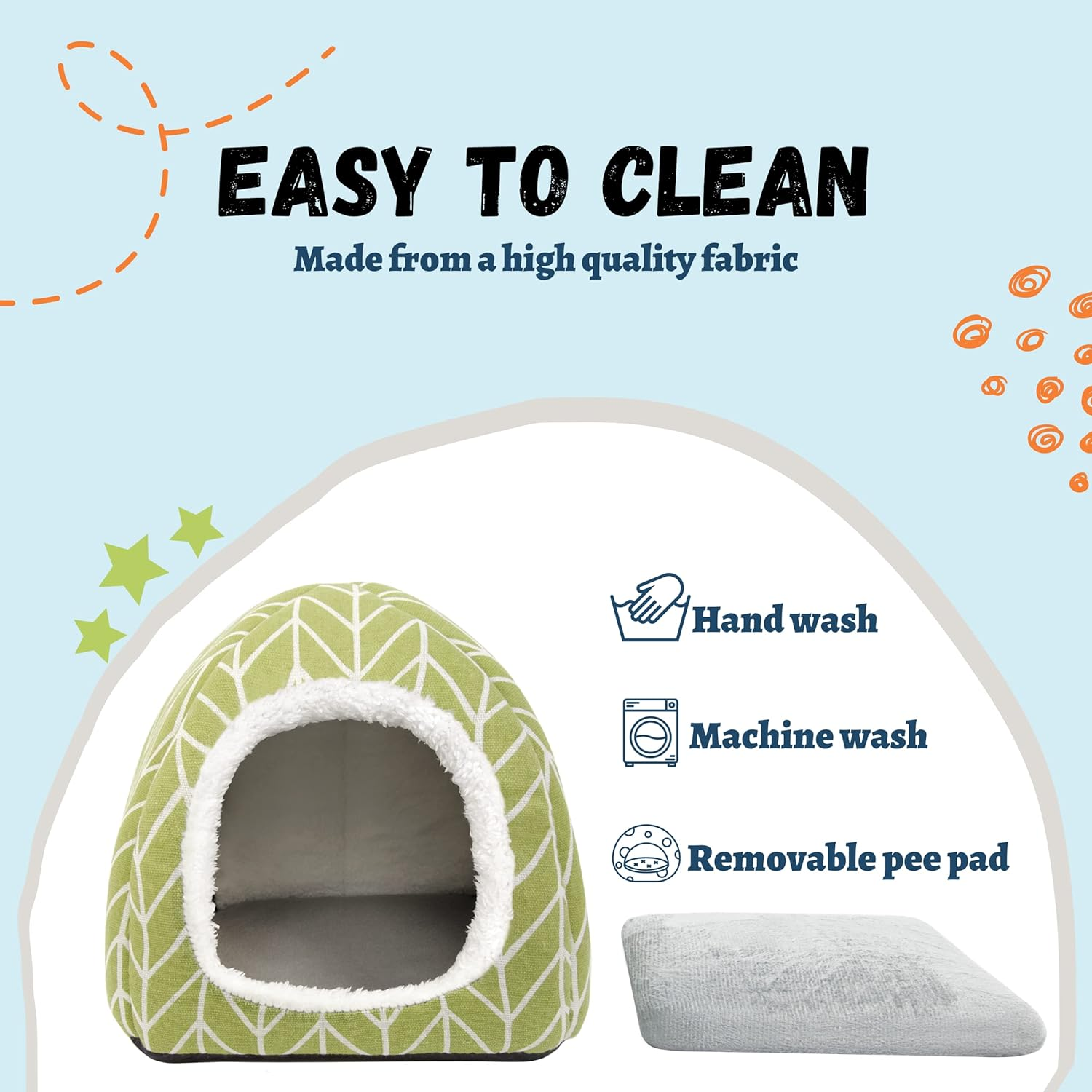 2 Pack Guinea Pig Hideout Bed Dwarf Rabbit House Cave Accessories Cozy Hide-Out for Little Bunny Hedgehog Ferret Chinchilla&Other Small Animals image number 1