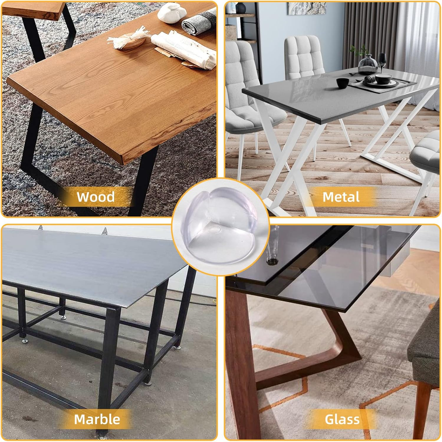 ZHIYE Corner Protectors for Kids, 22 Pcs Clear Baby Proofing Corners Child Safety Corner Guards with Strong Acrylic Adhesive for Furniture against Sharp Corners image number 5