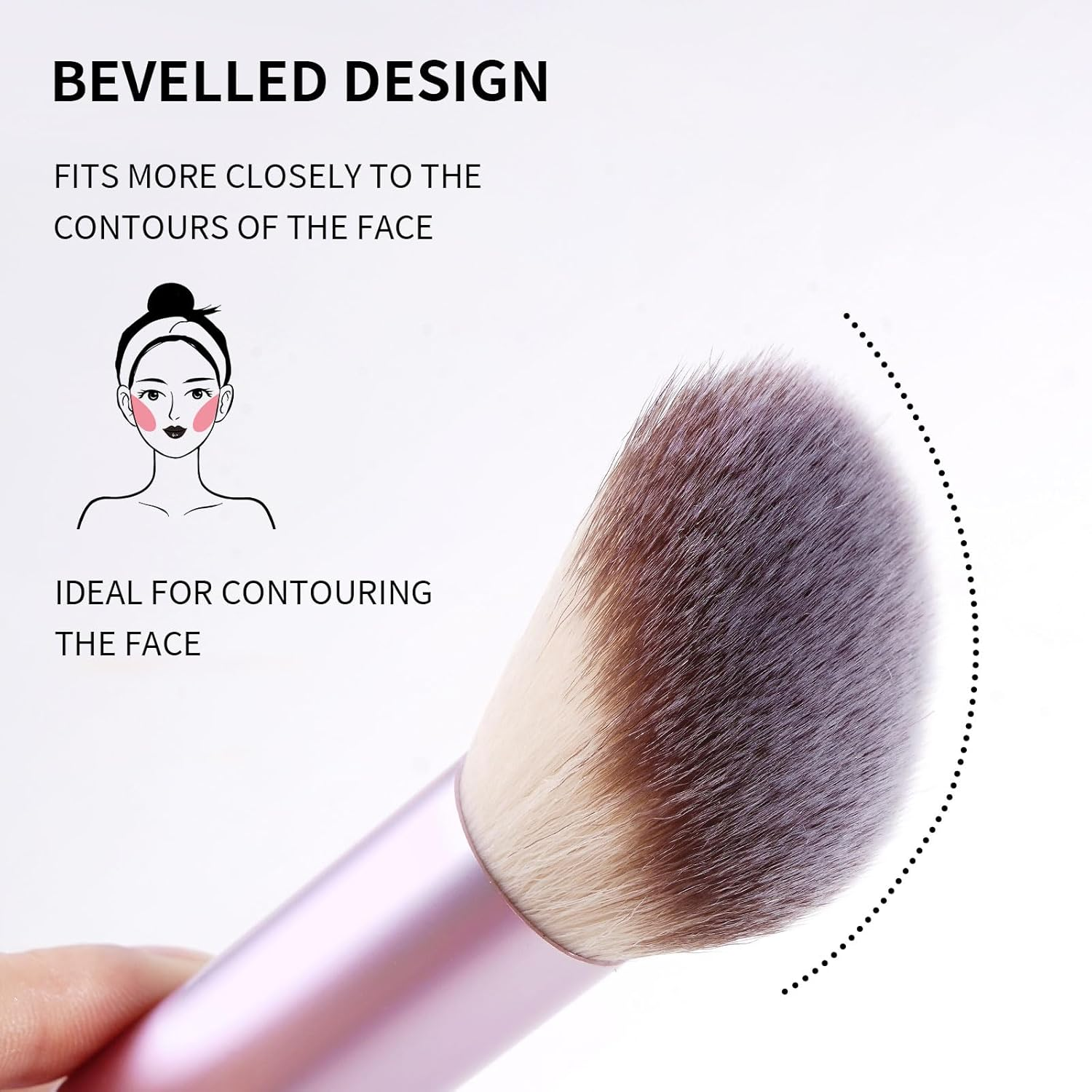 MAANGE 4 Pcs Makeup Brushes Professional Make up Brush Premium Synthetic Foundation Powder Concealers Makeup Brushes Set (Pink)