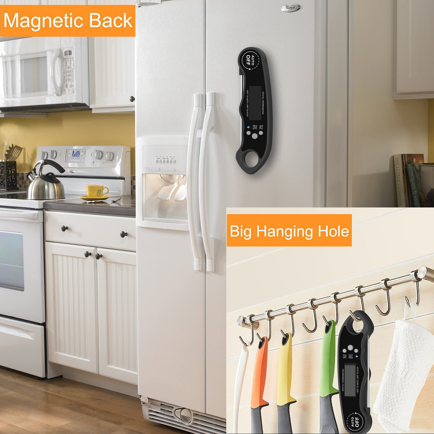 Blueswan Meat Thermometer Digital, Instant Read Food Thermometer, Waterproof for Cooking Deep Fry Oven Smoker Roast, Camping & Kitchen Essentials BBQ Accessories Grill Gifts for Men Him Dad Birthday image number 1