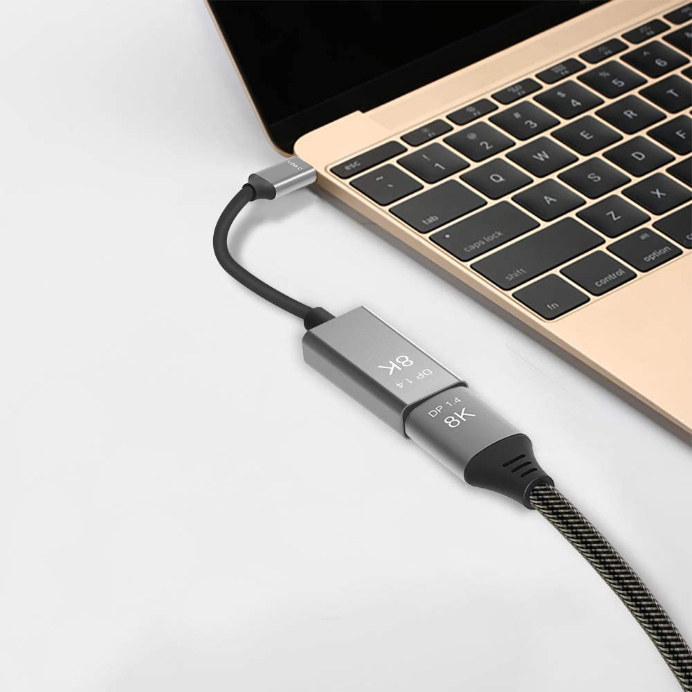 YIWENTEC USB C to Displayport 1.4 8K Cable 8K@60Hz 4K@144Hz Male to Female Converter Thunderbolt 3 to Displayport Adapter (8K) image number 4