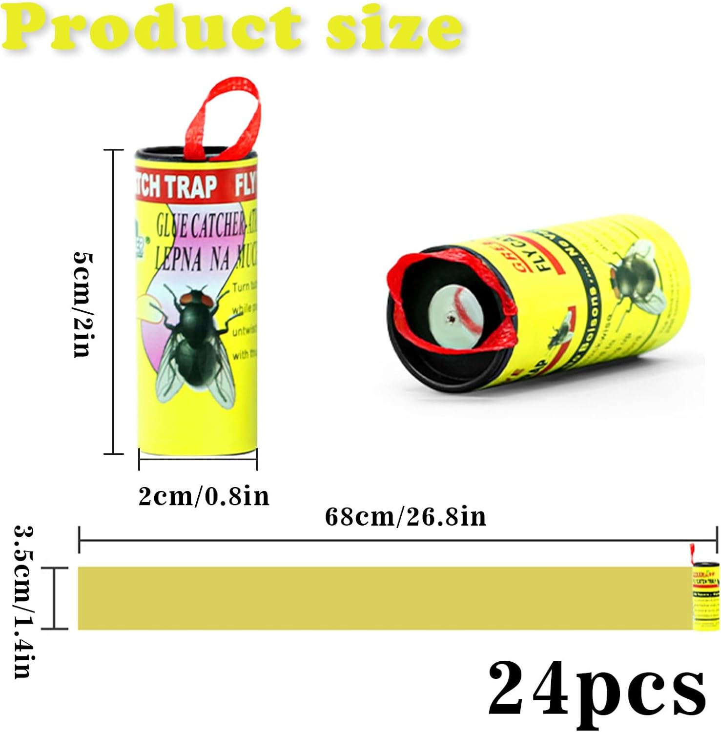 24 Pcs Fly Trap, Effective Fruit Fly Trap, Non-Toxic Gnat Trap, Suitable for Kitchen, Garden Indoor Outdoor Use Fruit Fly Control image number 6