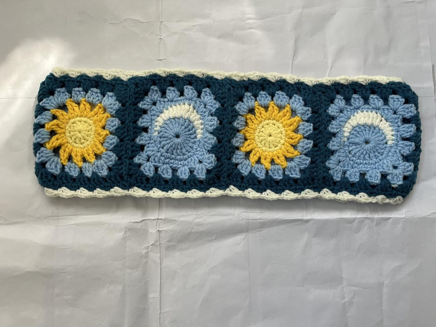 Handmade Crochet Sun and Moon Car Steering Wheel Covers Universal 14-15 Inch for Women and Men (Steering Wheel Cover) image number 2