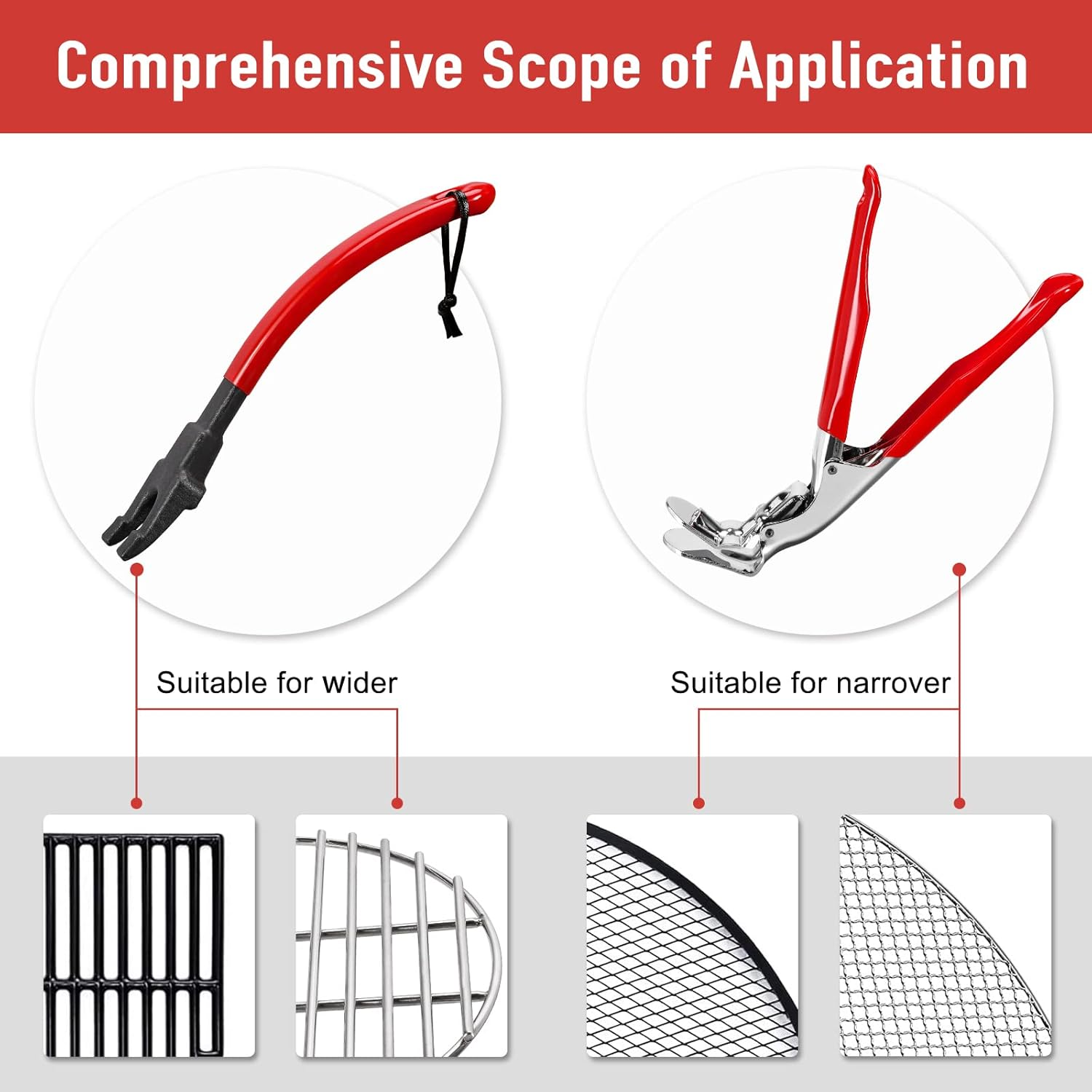 PIQUEBAR Grill Grate Lifter Gripper Barbeque Grid Lifter Kamado Joe Big Green Egg Accessories for Charcoal Grill Set of Two image number 5