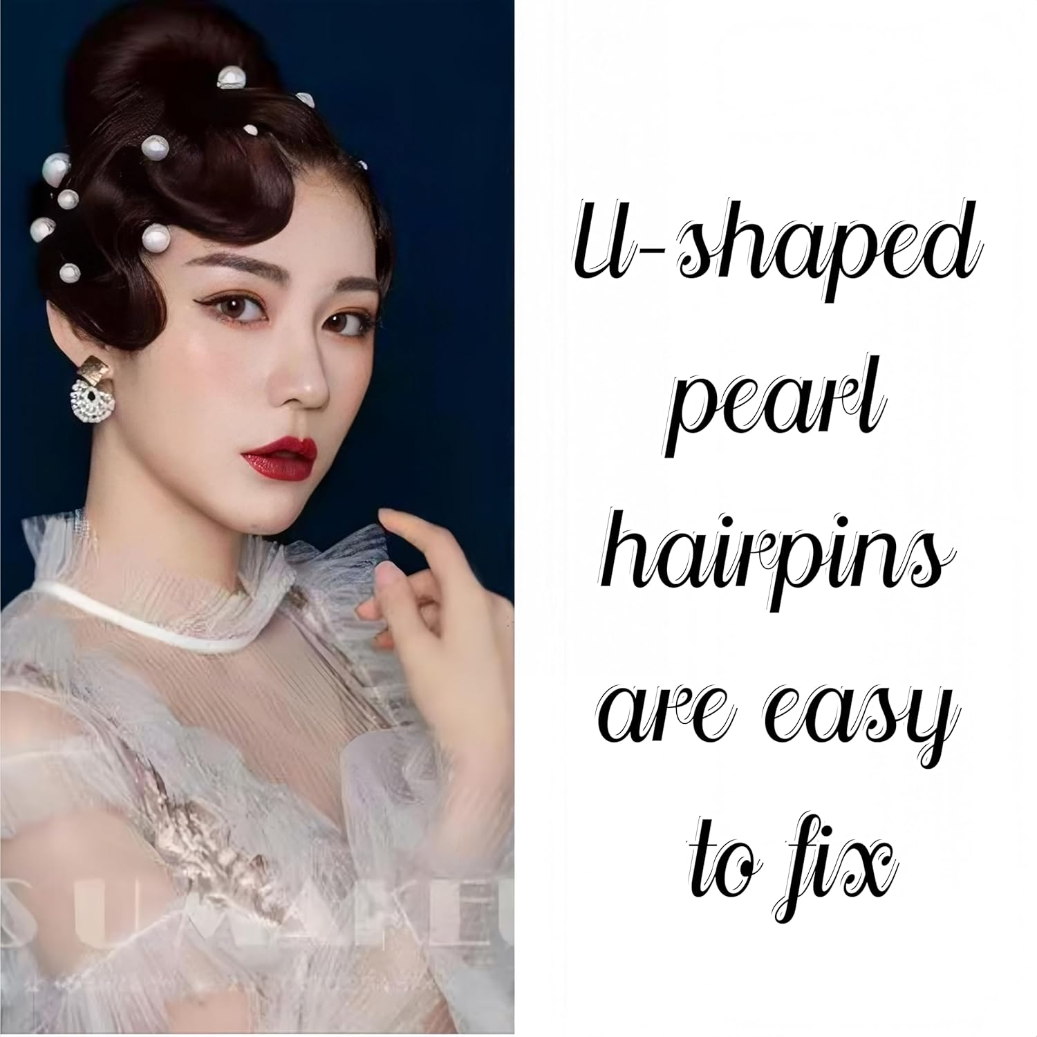 Linjhokbs 40PCS Pearl Hair Pins,Bridal Wedding White Pearl Hair Accessories Bobby Clips for Brides Bridesmaids Girl Women image number 2