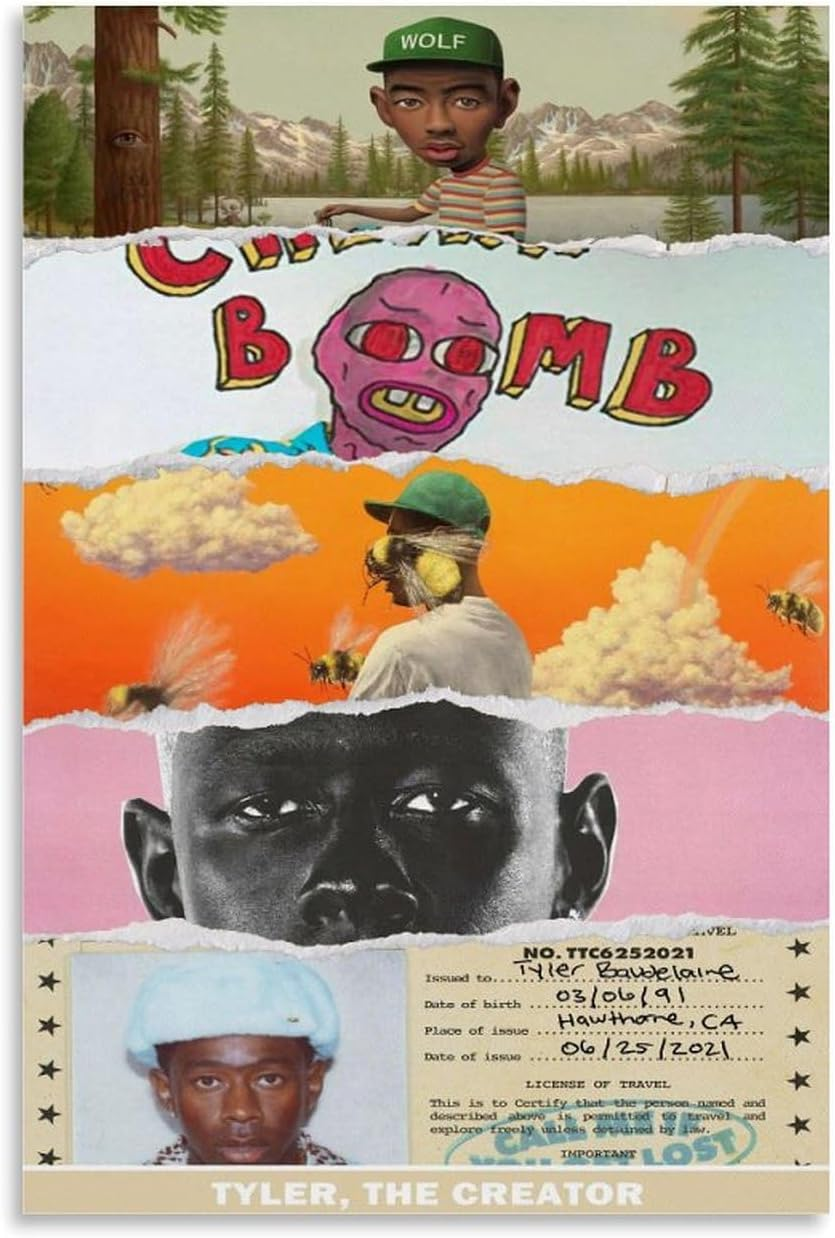 Tyler, the Creator Poster Album Cover Poster Canvas Painting Wall Art Picture Home Decor Print for Bedroom Living Room Dorm Study Bar Office 12X18Inch(30X45Cm) image number 6