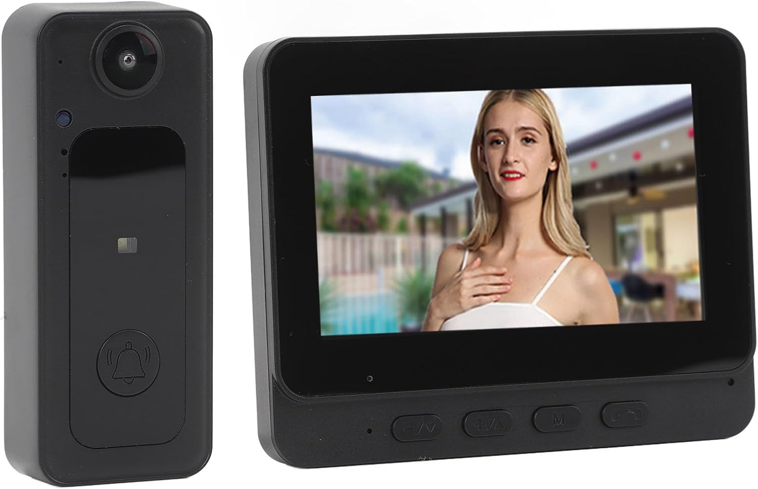 Ring Doorbell with 170&deg; Camera, Video Doorbell Wireless IP65, Camera Doorbell System - 4.3In HD Screen, Hifi Mic, Day/Night Camera image number 5