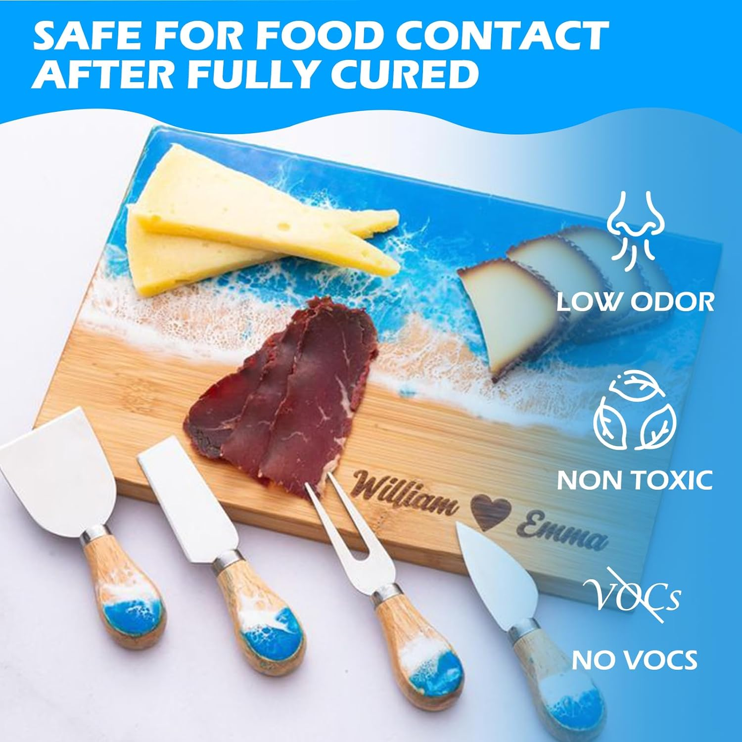 Epoxy Resin Crystal Clear Kit, 32Oz/950Ml Casting Resin for Jewellery DIY Resin Coating Easy Cast Epoxy, with Instructions/Bonus Sticks/Graduated Cups/Beak Cover/Dropper/Gloves image number 2