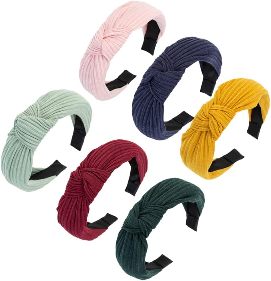 Headbands for Women'S Hair Flower Printed Fabric Hair Band Elastic Knot Head Band Hair Accessories for Women Girl (6Plaincolor2) image number 2