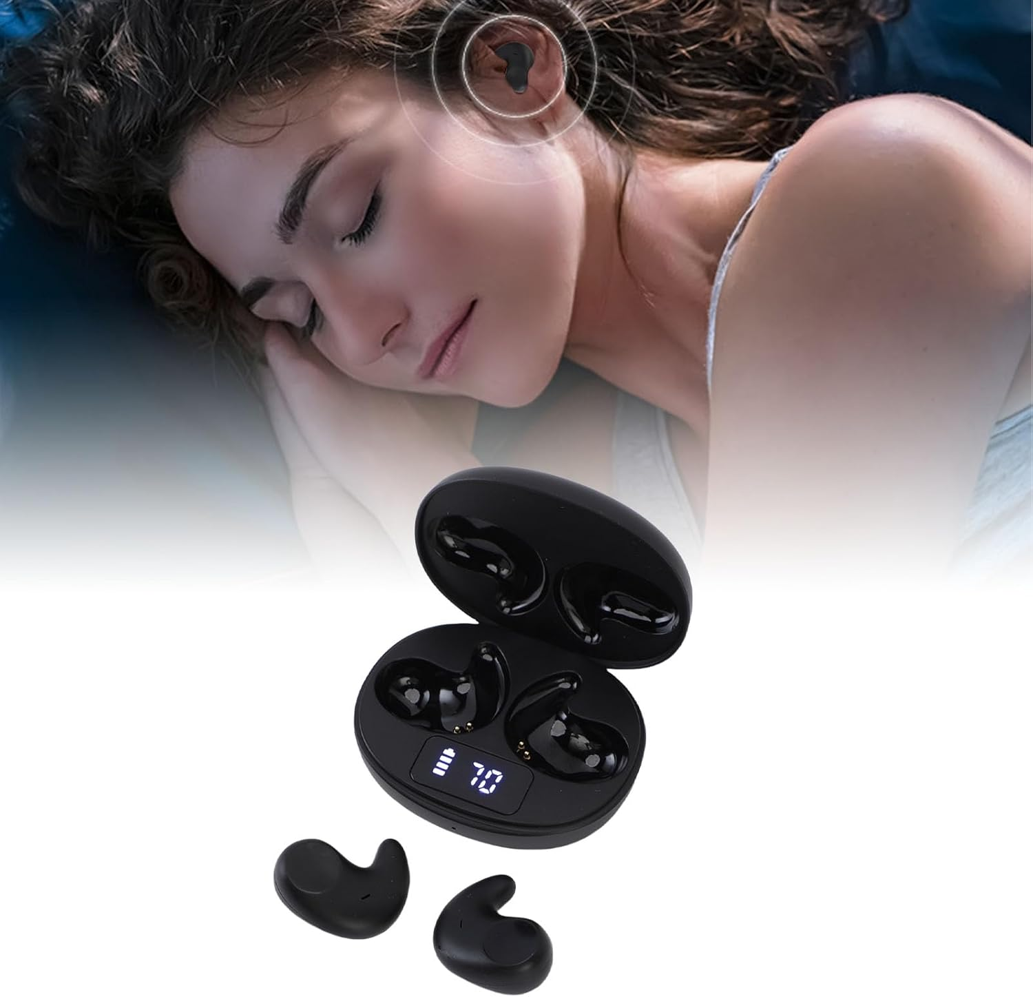 SENECESLI Sleep Earbuds, 2025 True Wireless Earbuds, Bluetooth 5.4 Earbuds for Side Sleepers, Hifi Stereo Noise Cancelling Headphone for Sleeping, Working, Hiking image number 4