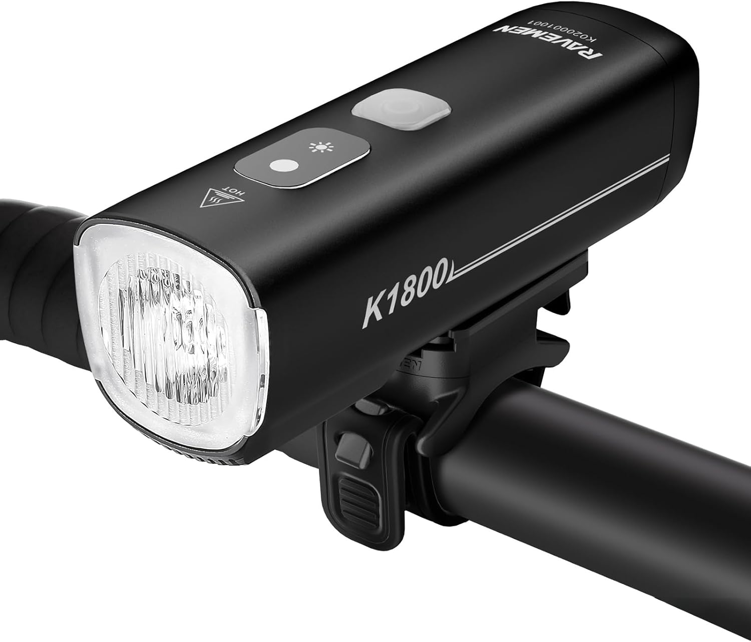 RAVEMEN K1800 Smart Bike Lights, Bright Bicycle Light with AI Night Riding Mode, Brightness Adjust, Auto On/Off, Usb-Output Feature, Daytime Intelligent Mode image number 3