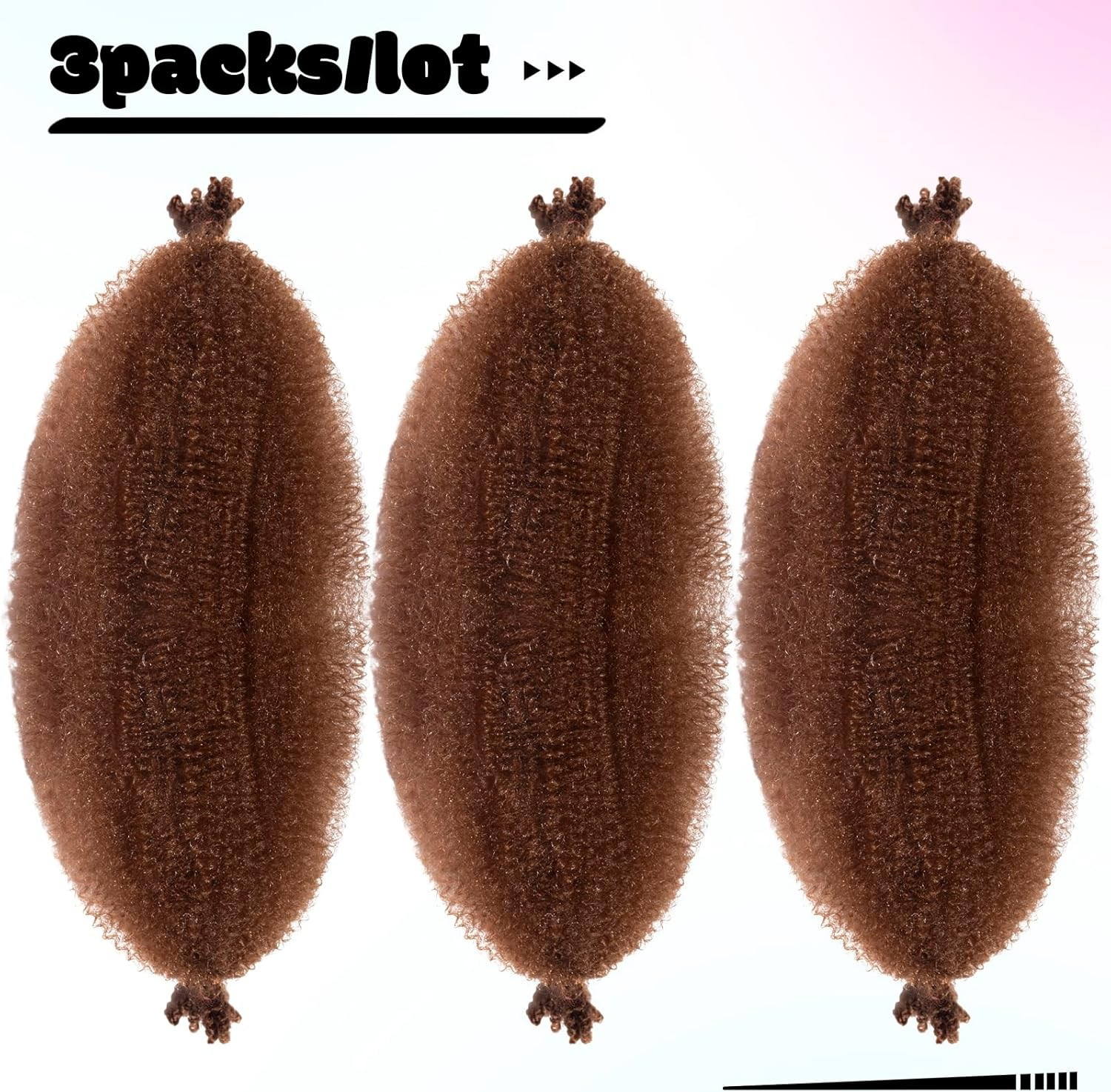 Springy Afro Twist Hair Pre Fluffed Marley Twist Braiding Hair Spring Twist Hair Wrapping Hair for Soft Locs Hair Extensions (30#, 24 Inch(Pack of 3)) image number 4