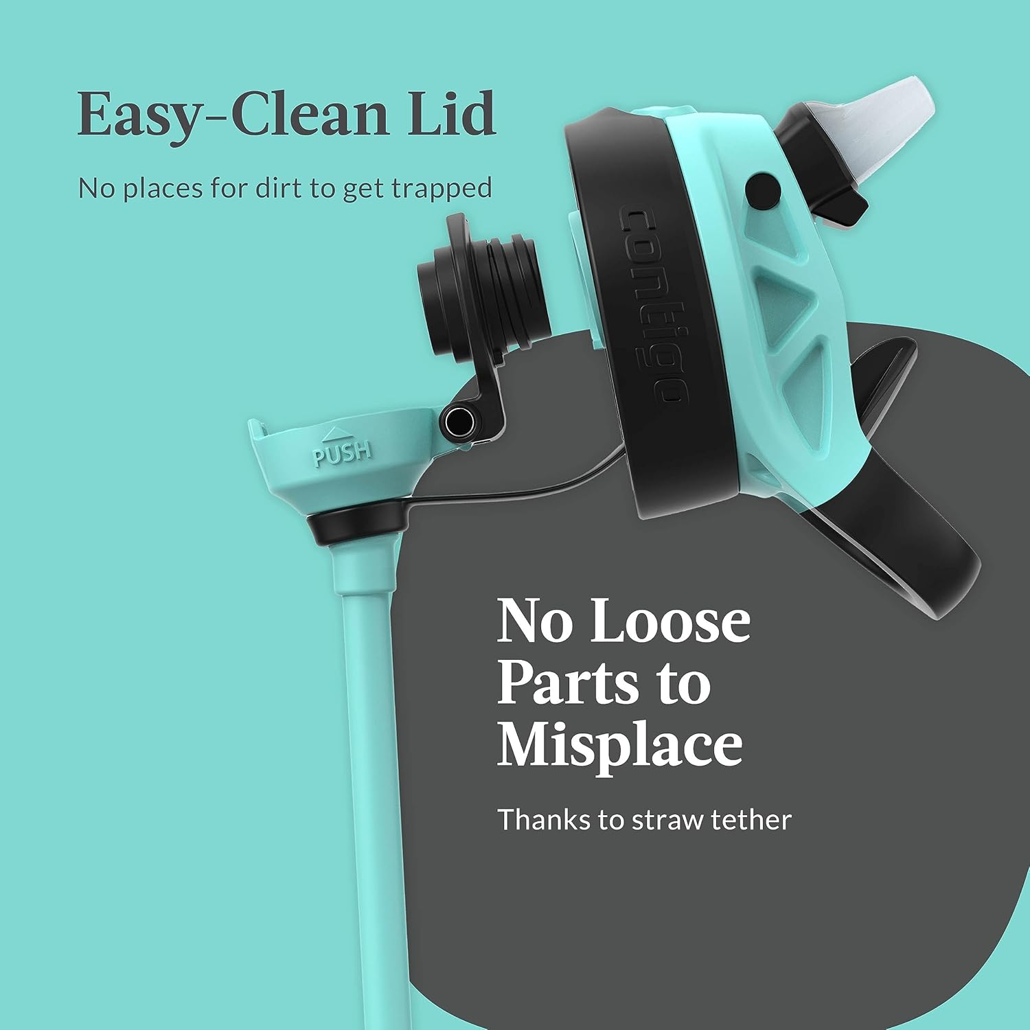 Contigo Aubrey Kids Cleanable Water Bottle with Silicone Straw and Spill-Proof Lid, Dishwasher Safe, 20Oz 2-Pack, Jade/Licorice & Juniper/Jade image number 5